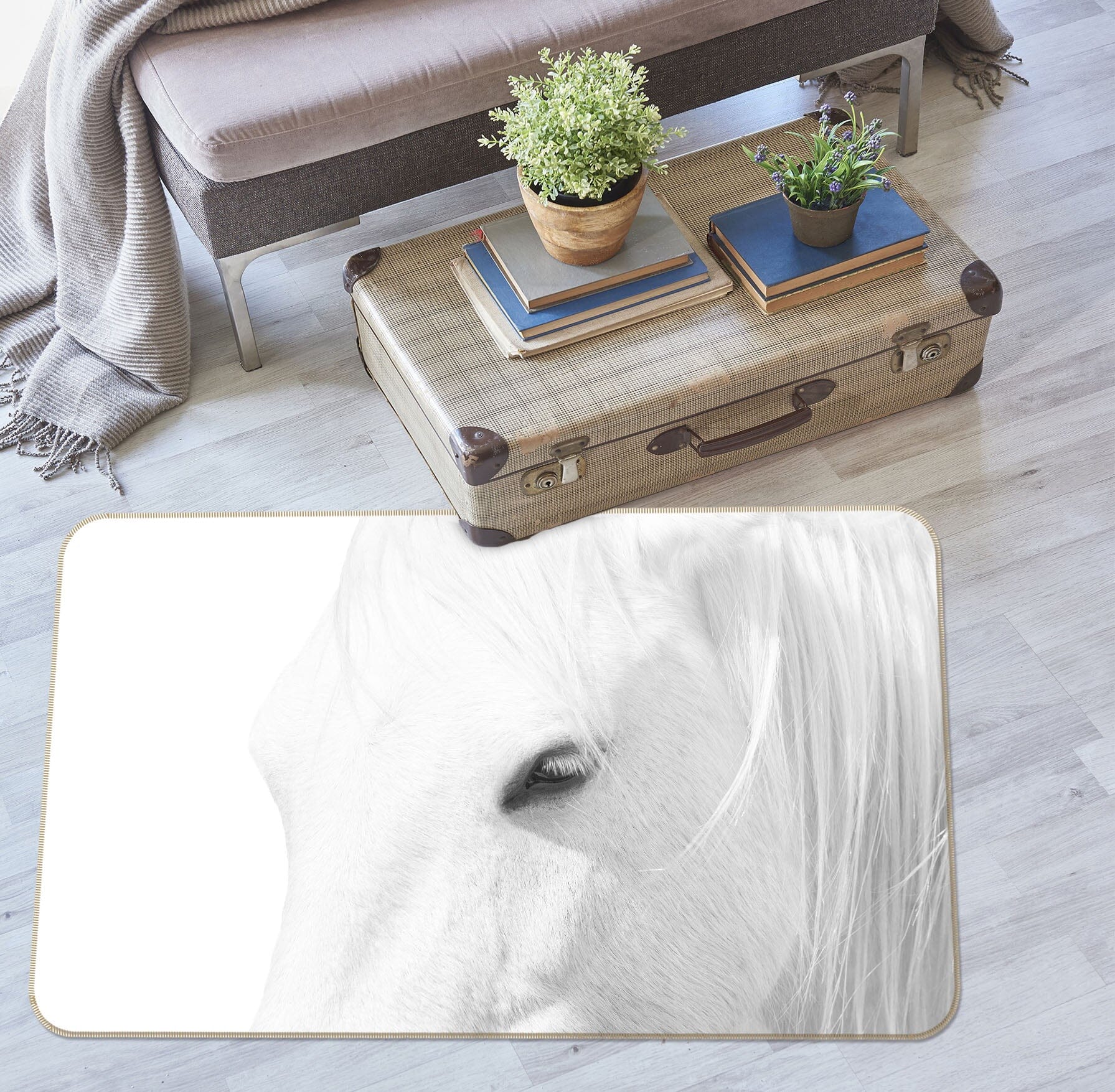 3D White Horse 1173 Marco Carmassi Rug Non Slip Rug Mat Mat AJ Creativity Home 