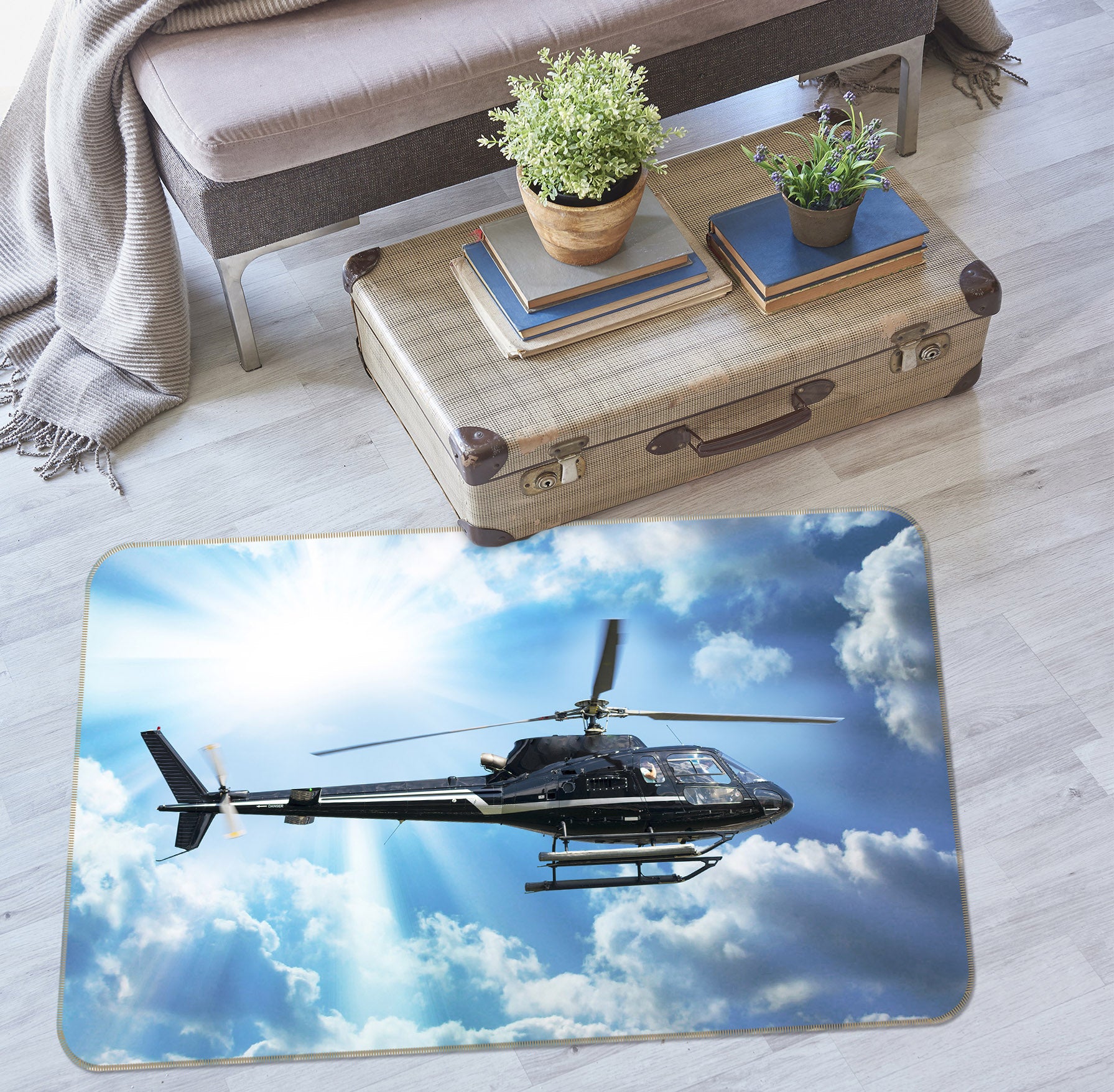 3D Helicopter 38211 Vehicle Non Slip Rug Mat