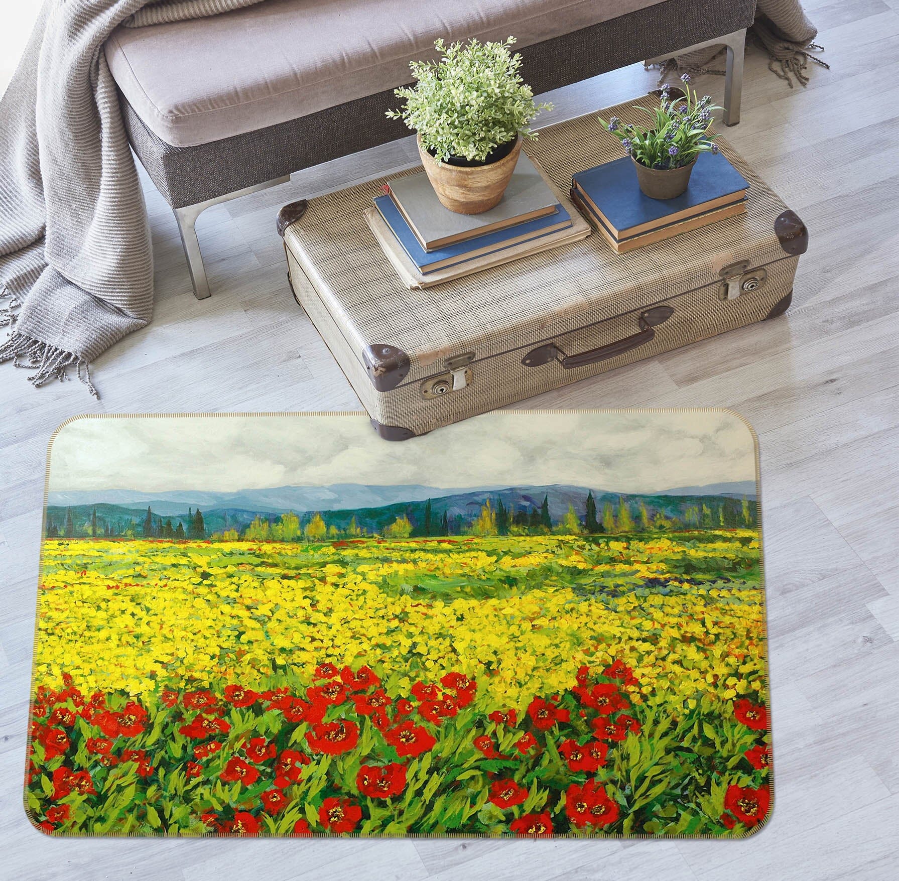 3D Manshan Flowers 1001 Allan P. Friedlander Rug Non Slip Rug Mat Mat AJ Creativity Home 