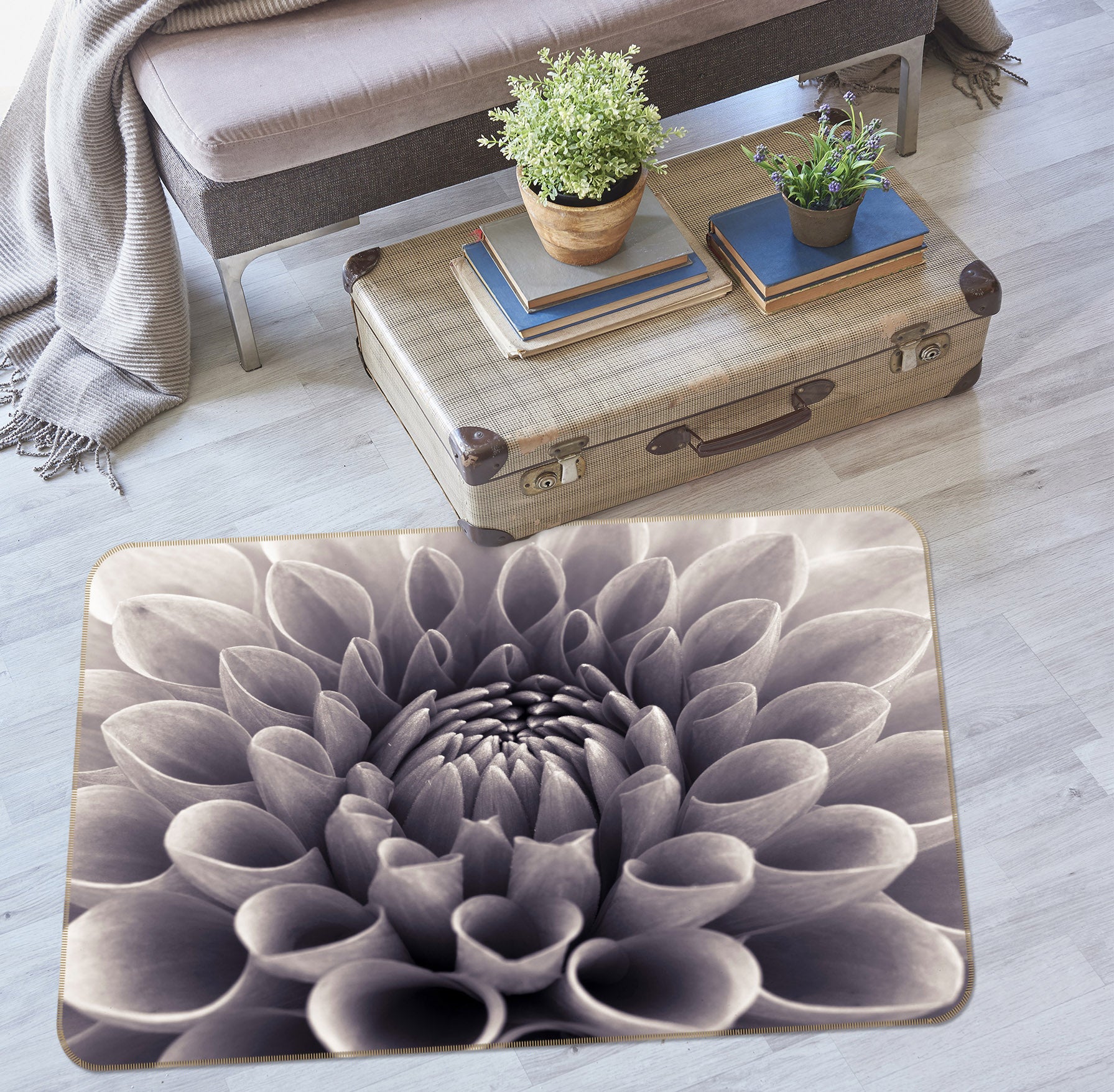 3D Flowers 83204 Assaf Frank Rug Non Slip Rug Mat