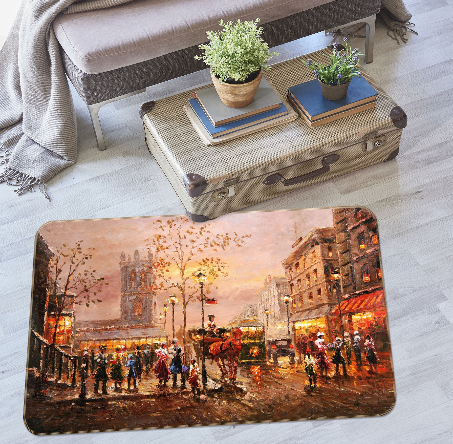 3D City Street 33124 Non Slip Rug Mat