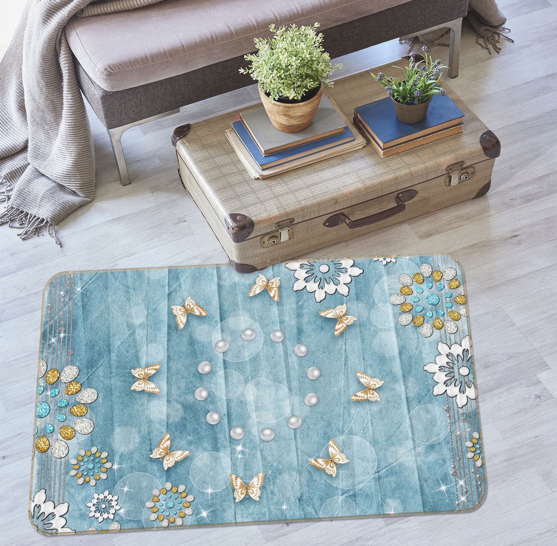 3D Butterfly 34033 Non Slip Rug Mat
