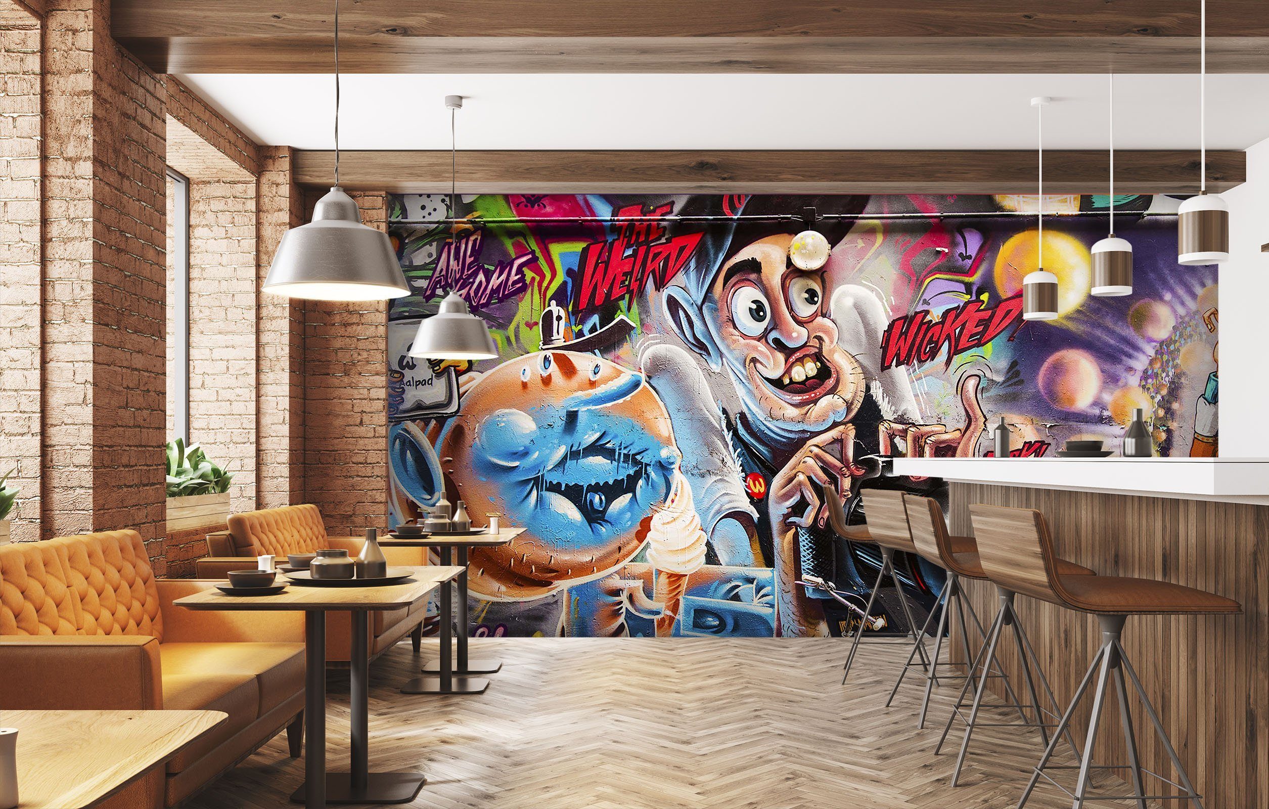 3D Abstract Graffiti 01 Wall Murals Wallpaper AJ Wallpaper 2 