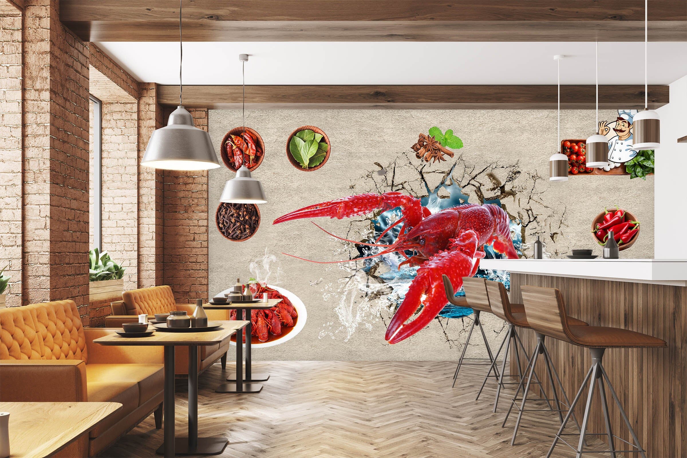 3D Red Lobster 3031 Wall Murals Wallpaper AJ Wallpaper 2 