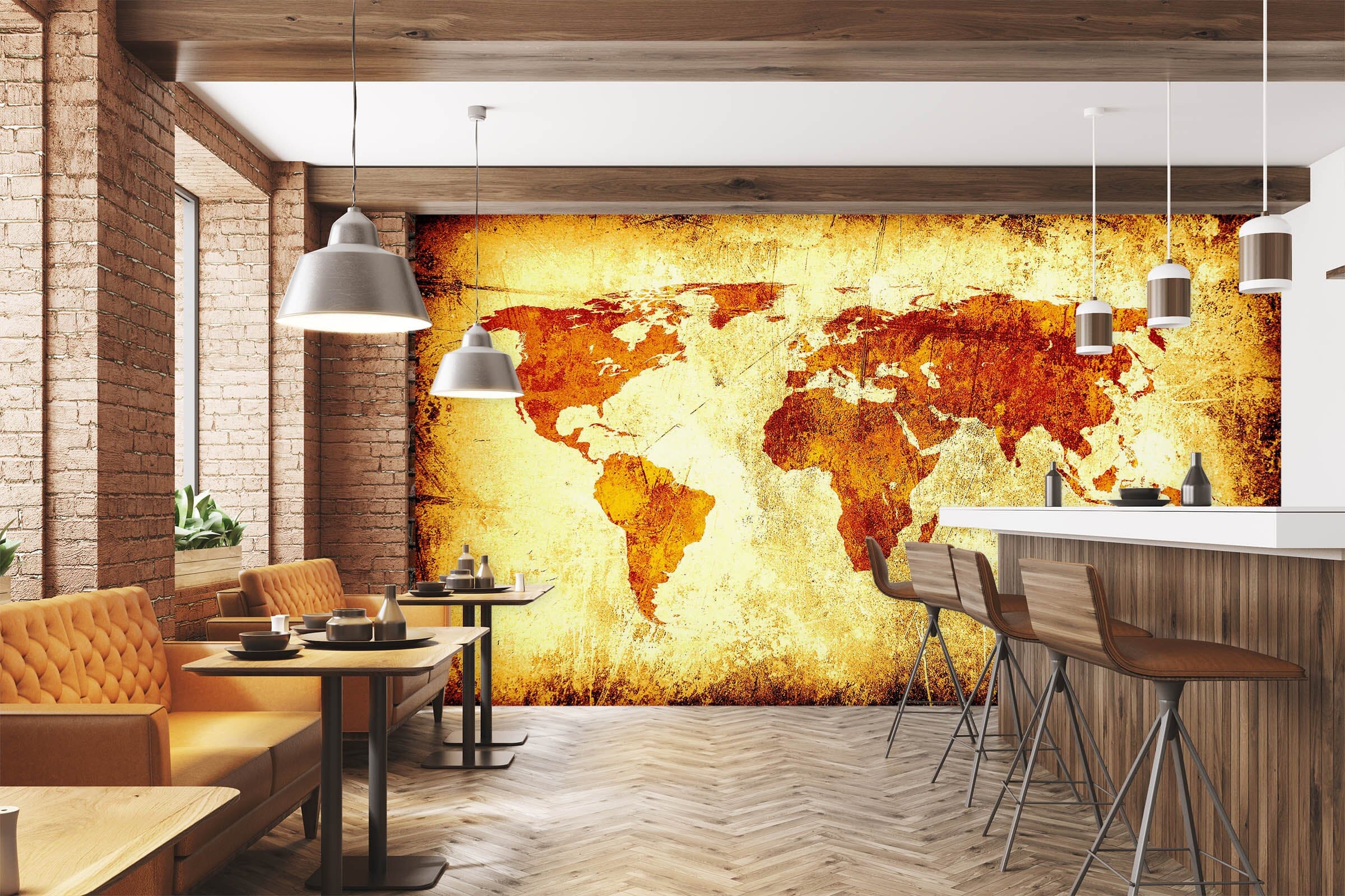 3D Gold Pattern 2040 World Map Wall Murals Wallpaper AJ Wallpaper 2 