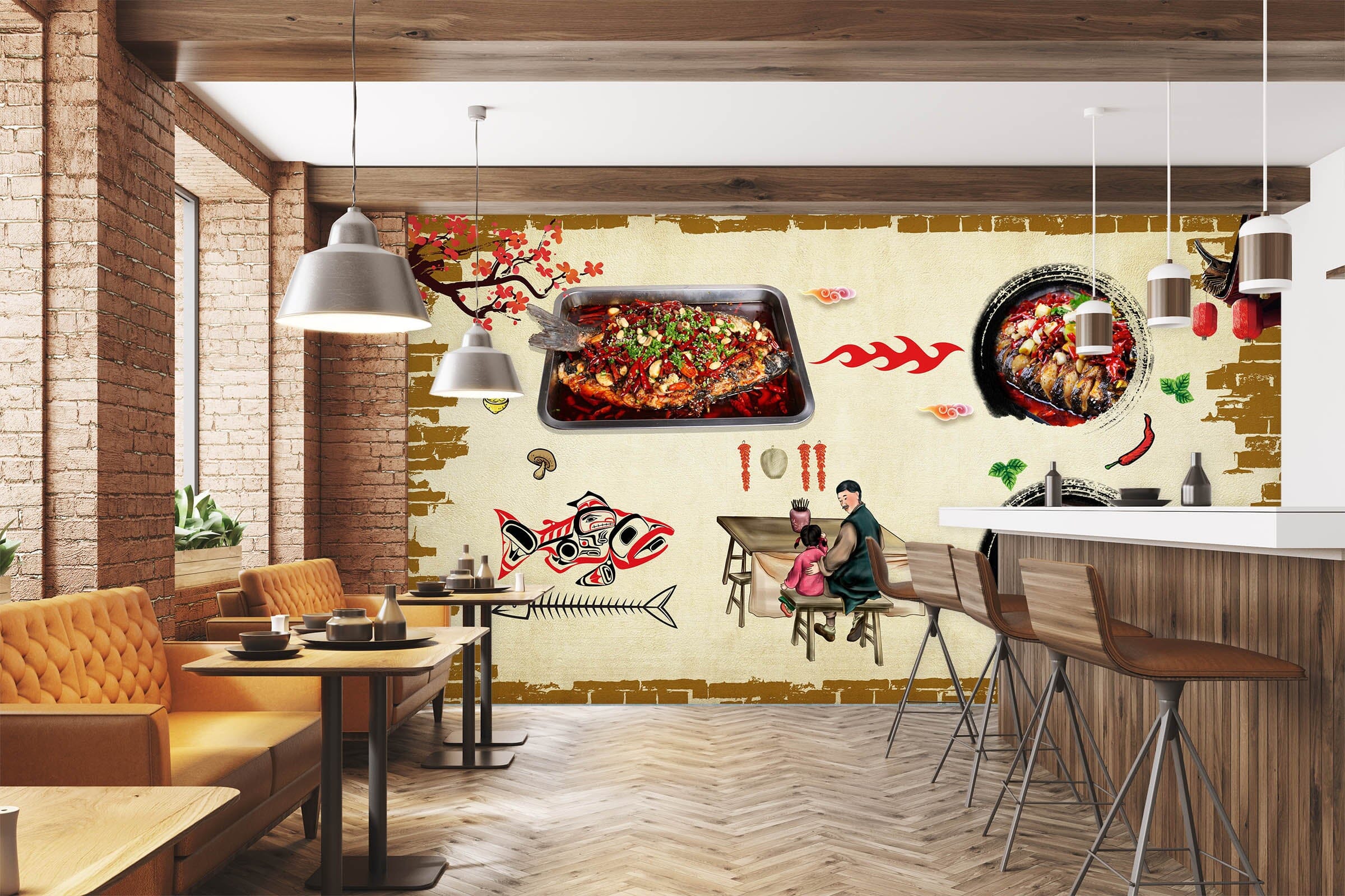 3D Grilled Fish 3026 Wall Murals Wallpaper AJ Wallpaper 2 