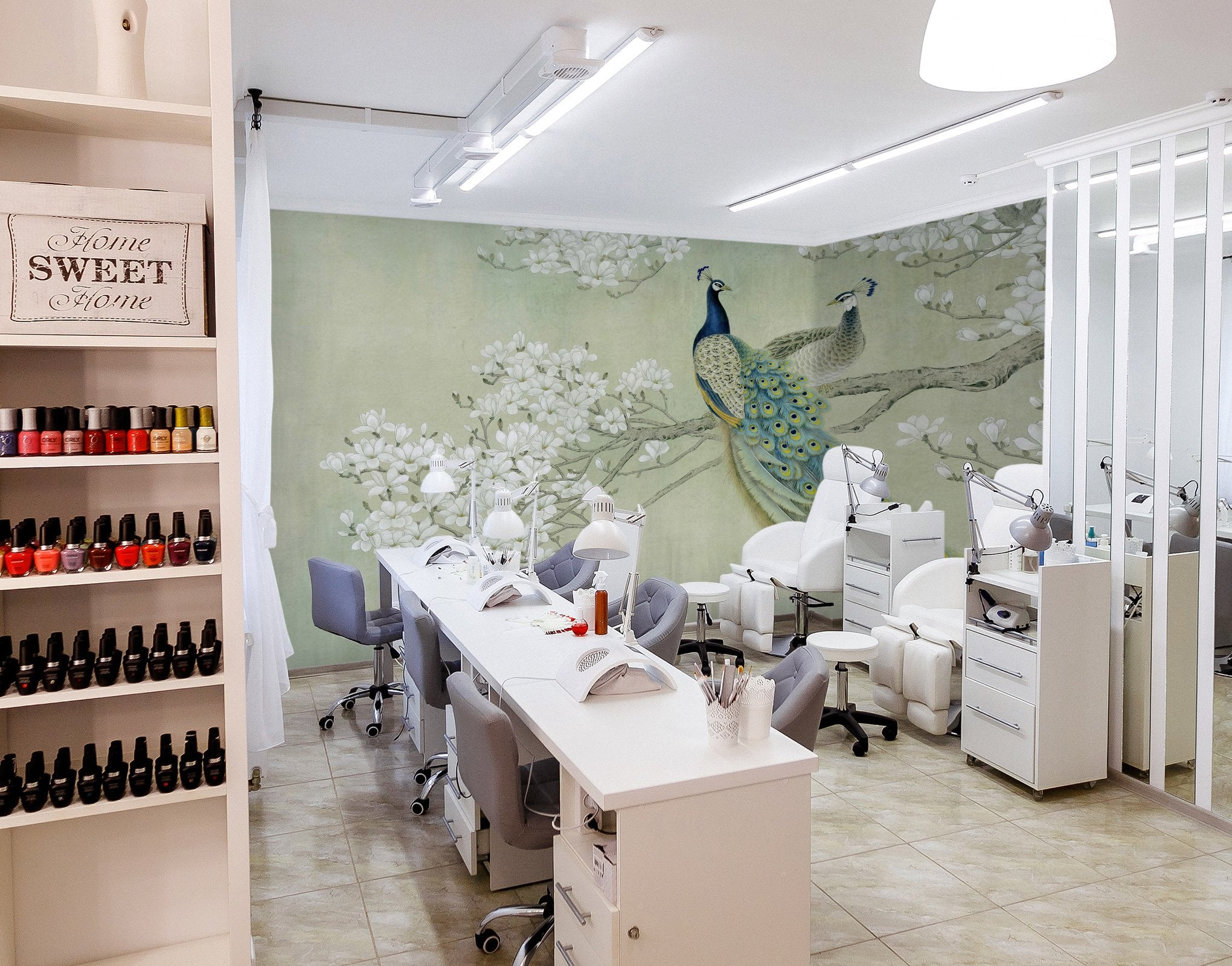 3D Peacock Flower Branch 42 Wall Murals Wallpaper AJ Wallpaper 2 