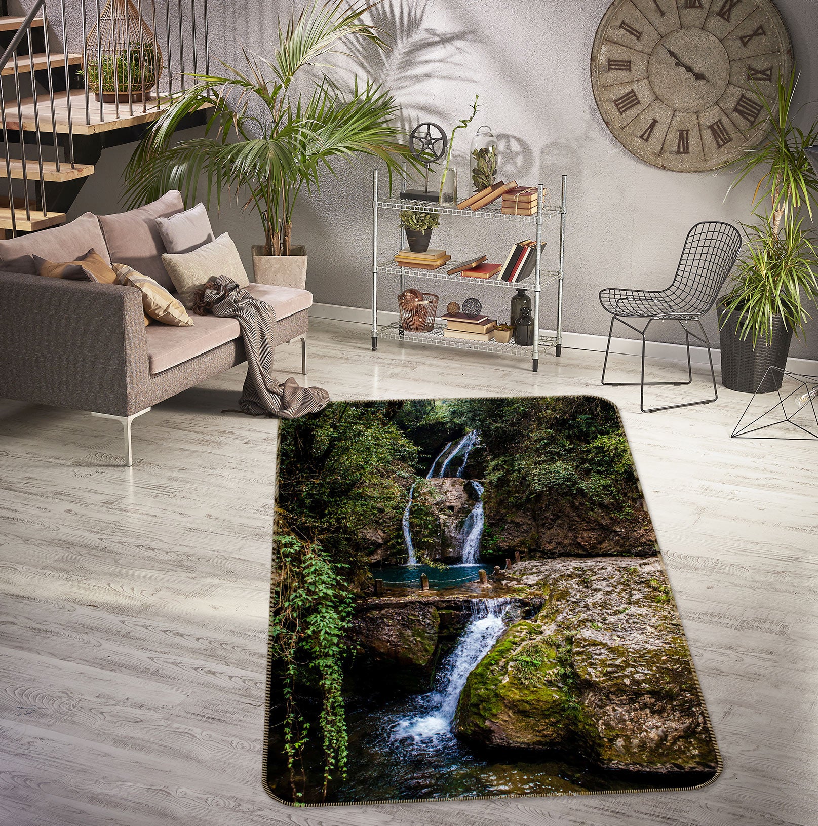 3D Stone Water 27021 Non Slip Rug Mat