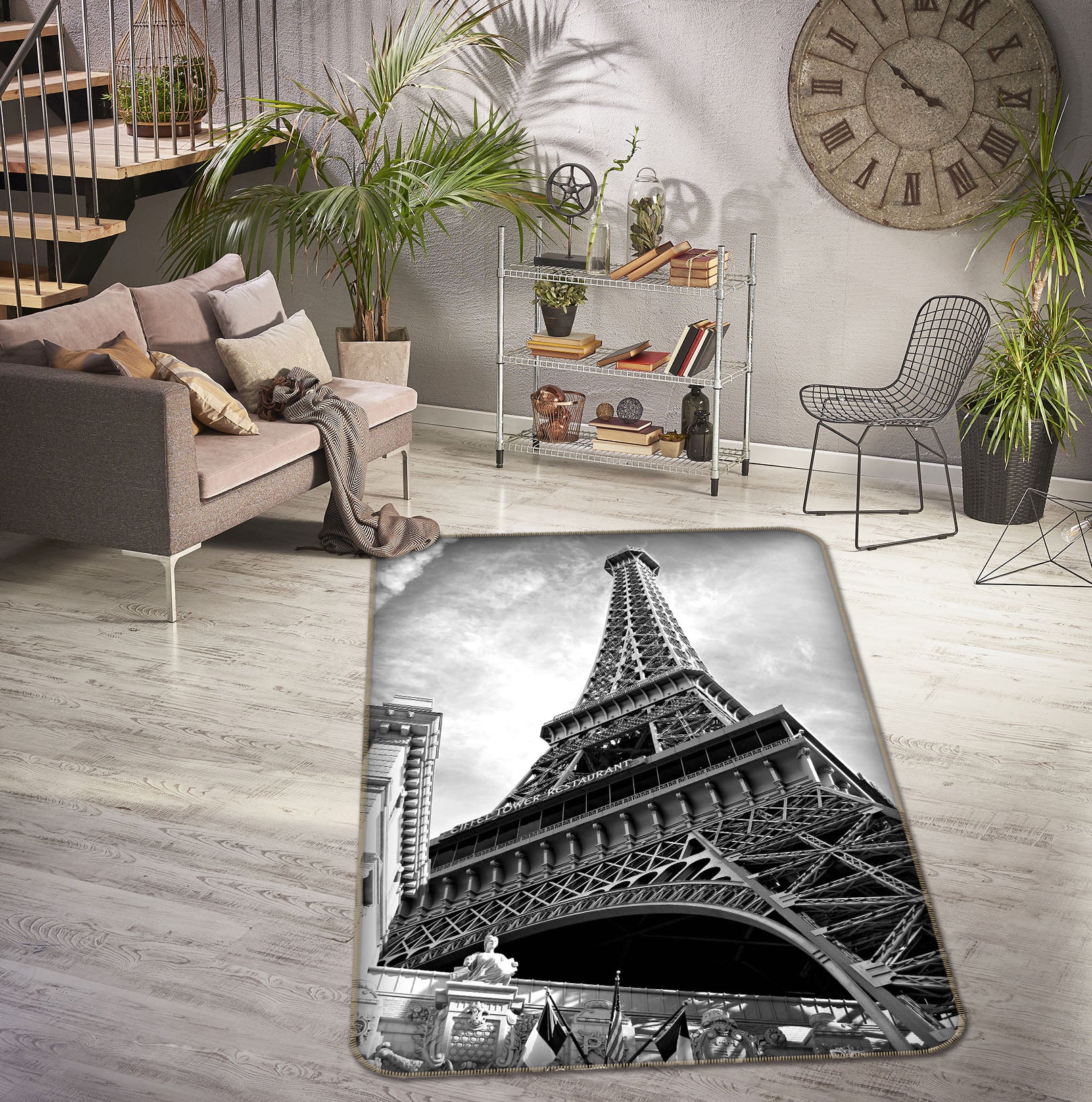 3D Building Eiffel Tower 32150 Non Slip Rug Mat