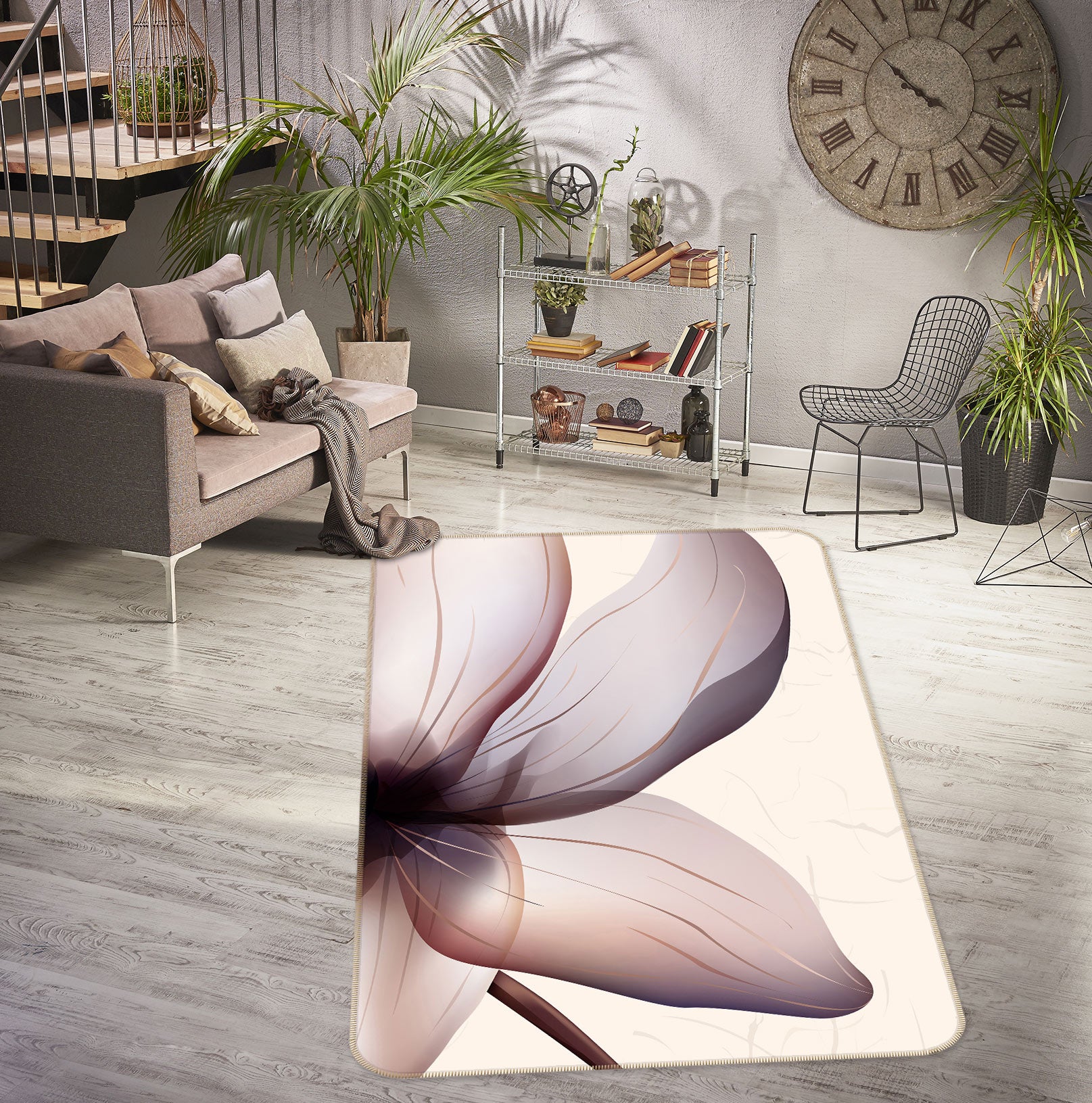 3D Transparent Petals 76158 Non Slip Rug Mat