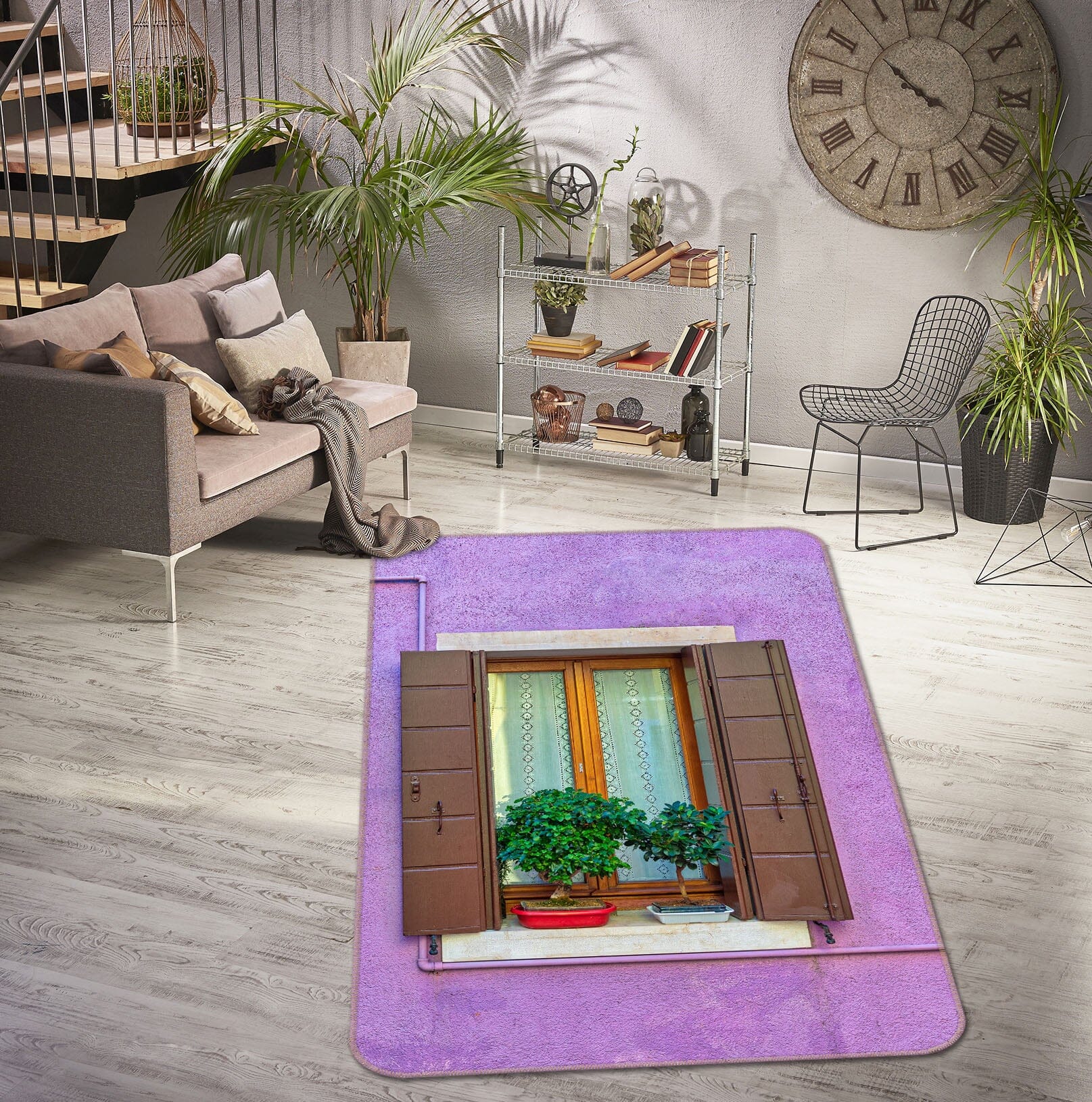 3D Sill Greenery 1194 Marco Carmassi Rug Non Slip Rug Mat Mat AJ Creativity Home 