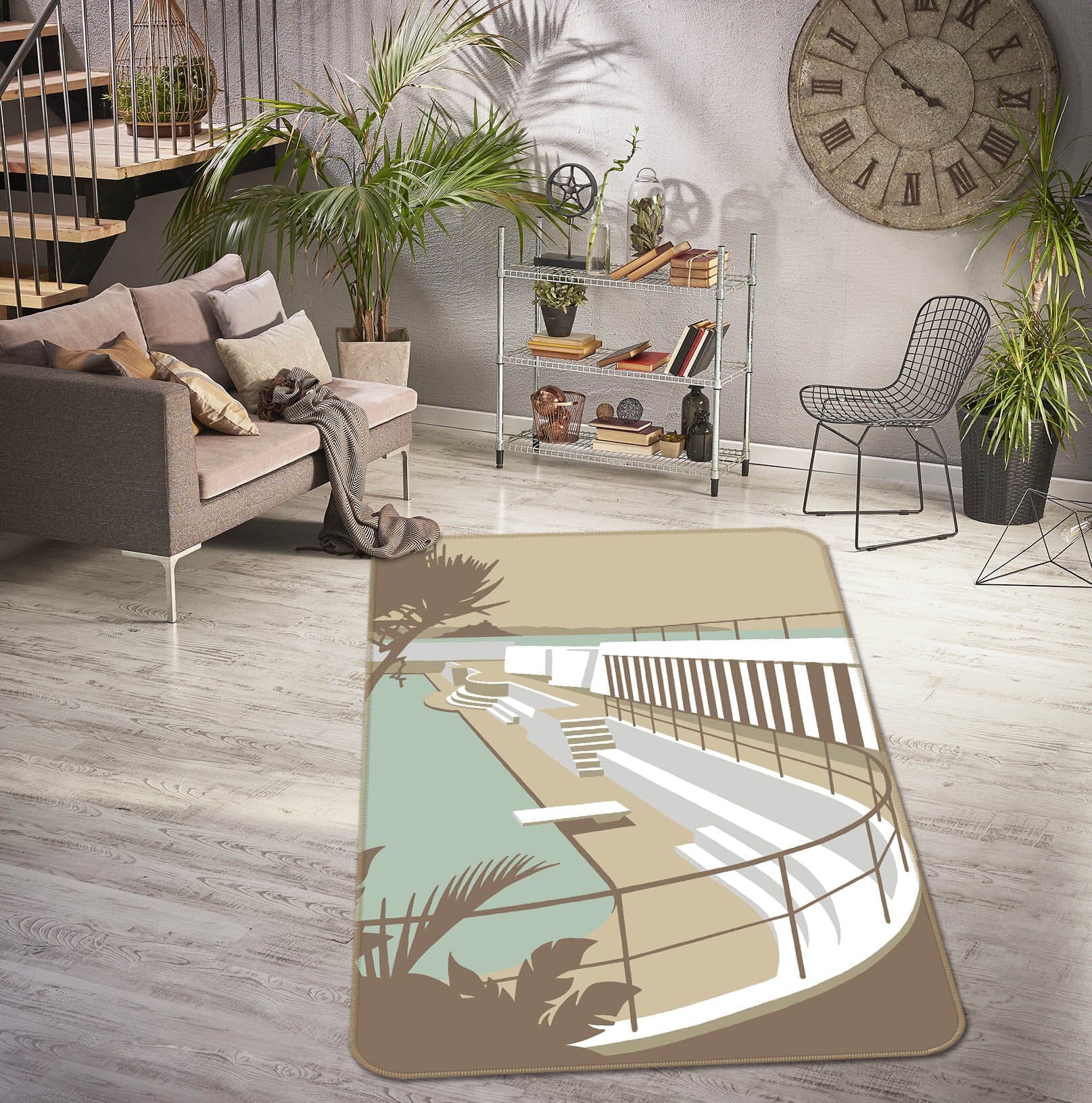3D Penzance Pool 1130 Steve Read Rug Non Slip Rug Mat Mat AJ Creativity Home 