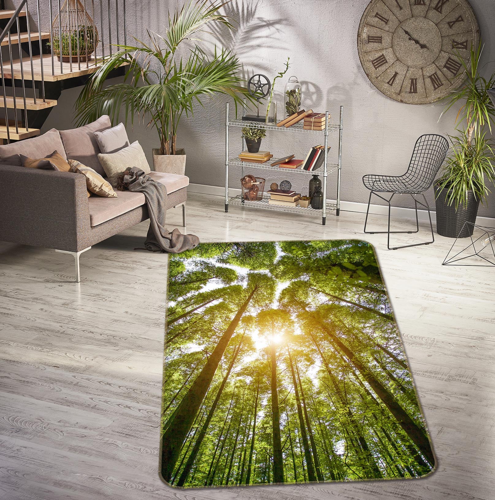 3D Forest Sunlight 27034 Non Slip Rug Mat