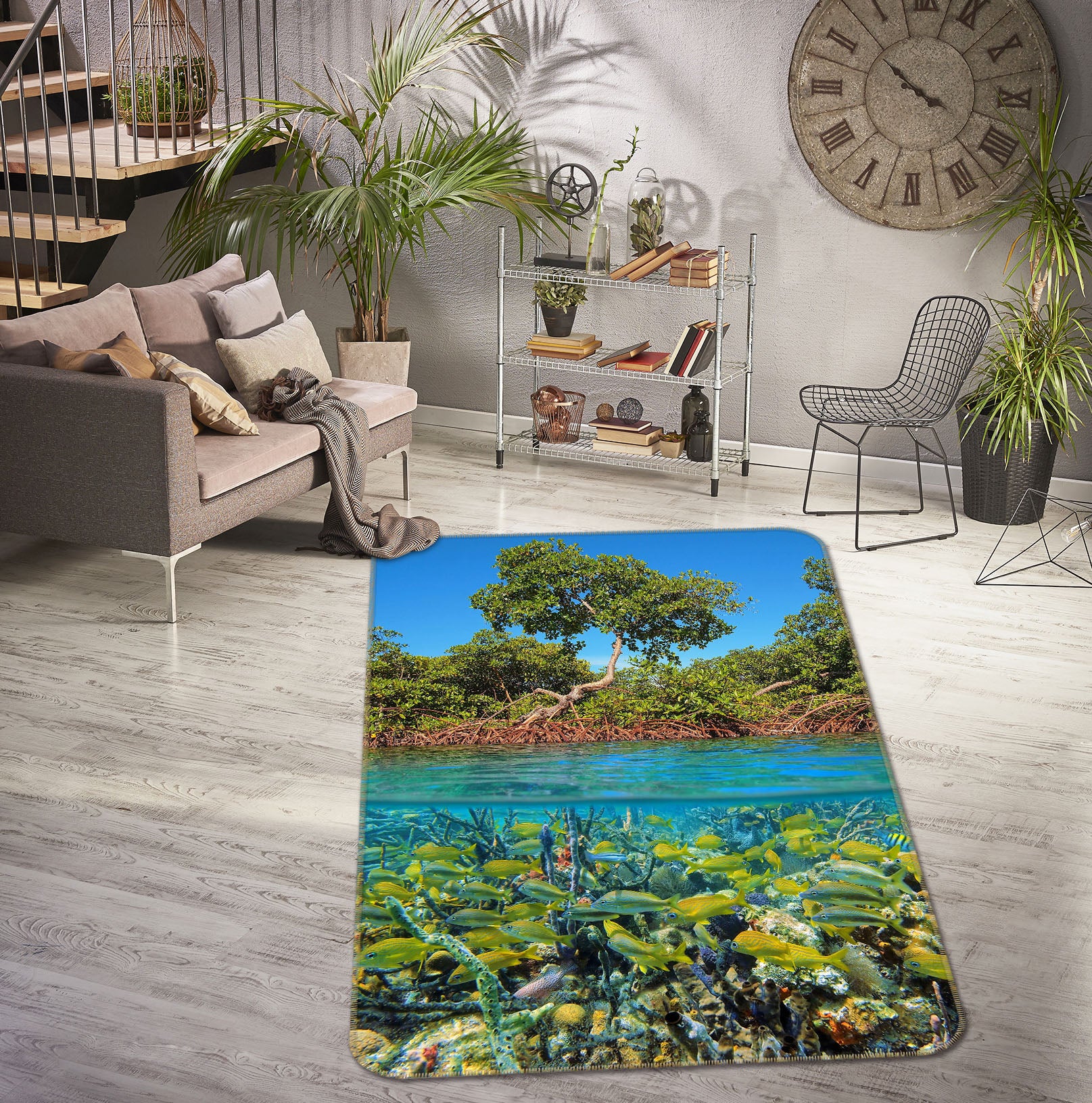 3D Underwater Fish 26167 Non Slip Rug Mat