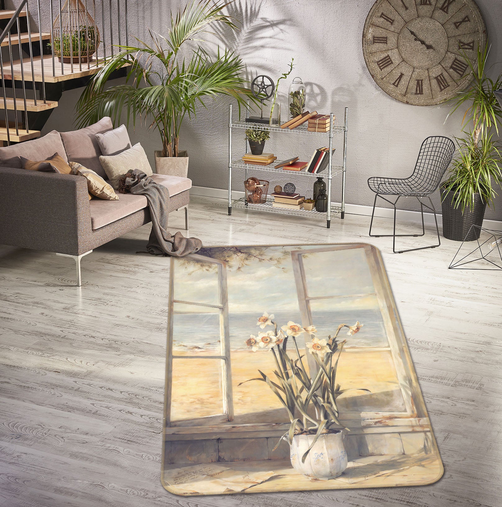 3D Window Vase 32183 Non Slip Rug Mat