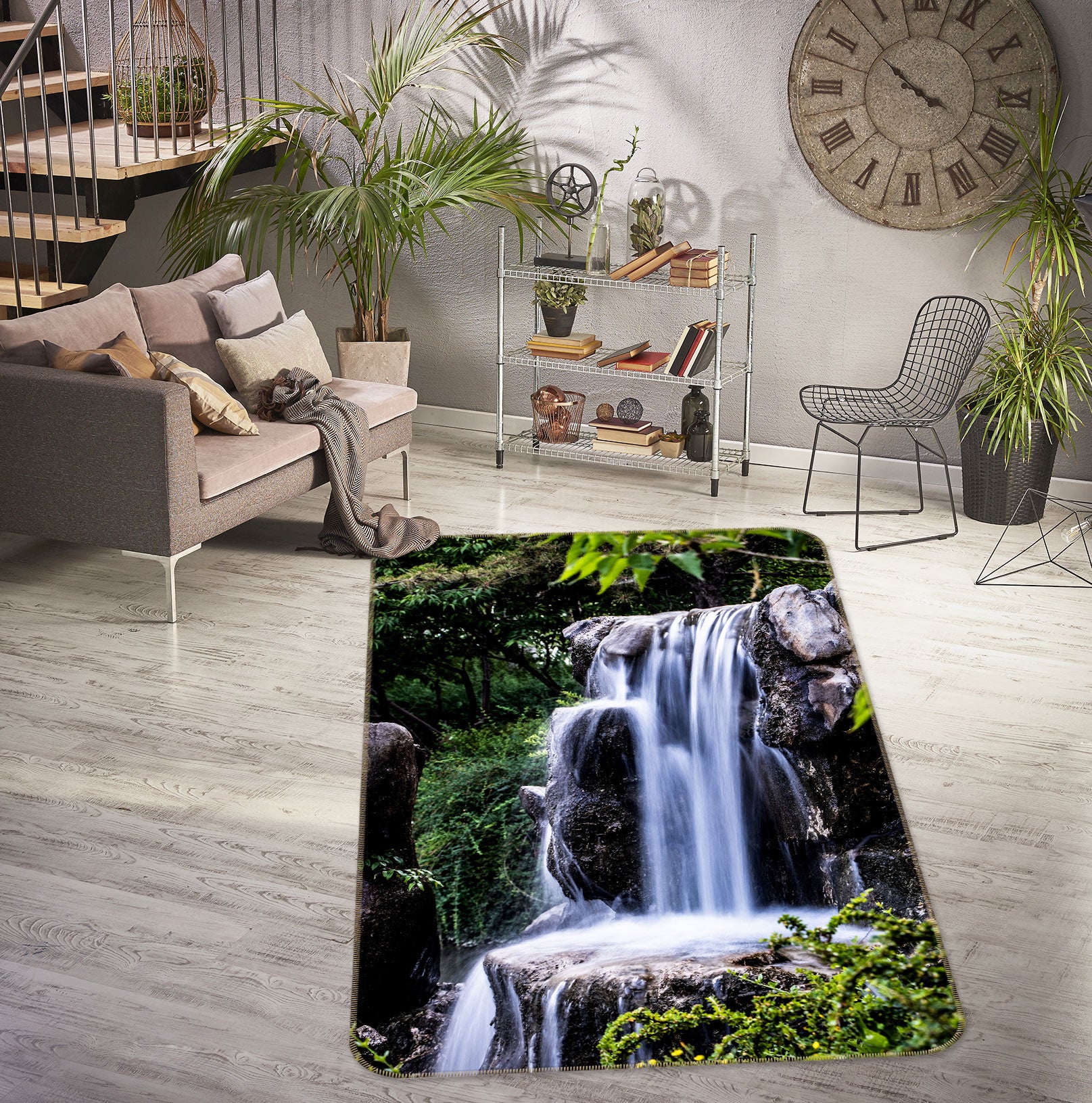 3D Waterfall 27074 Non Slip Rug Mat
