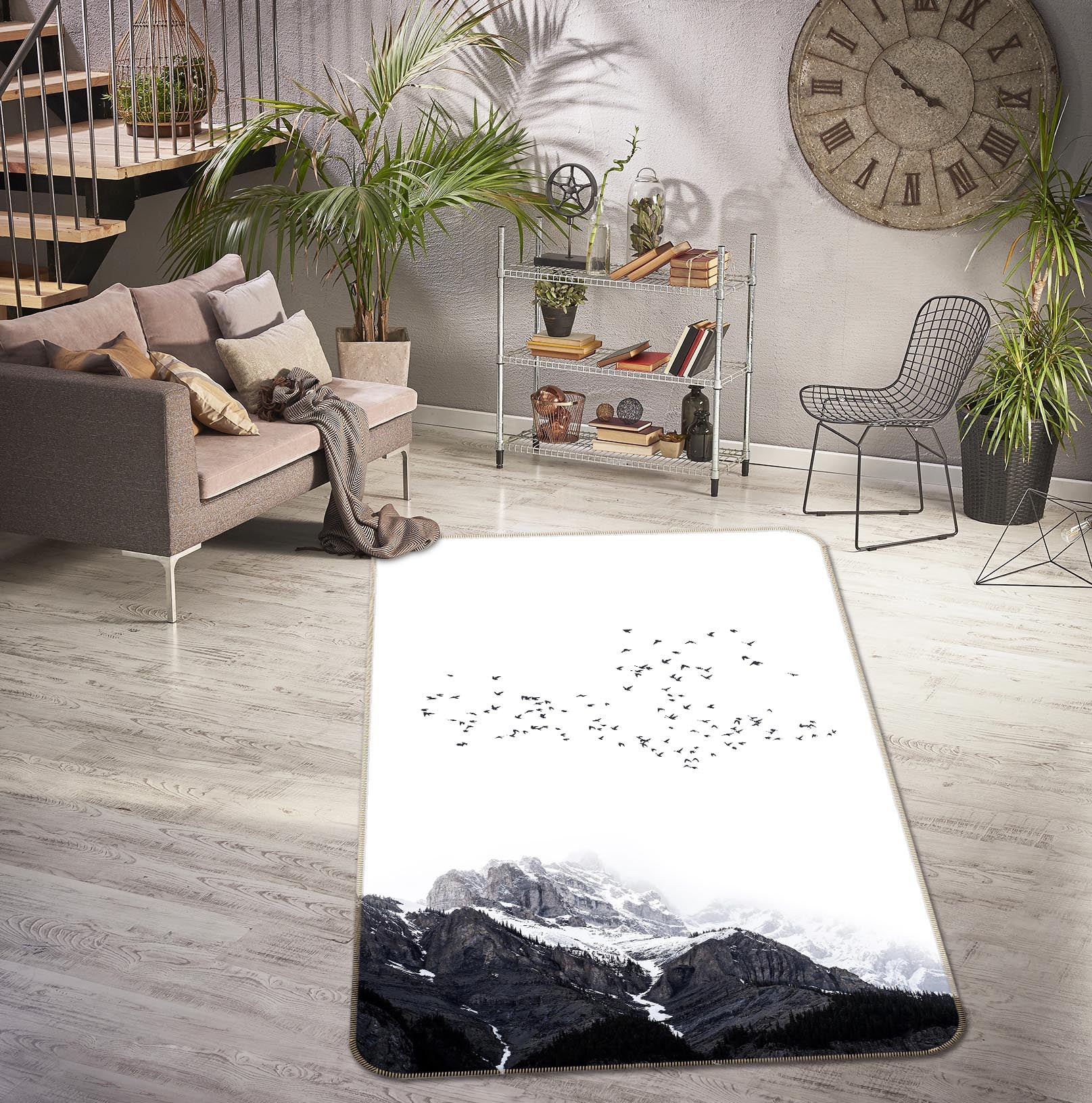 3D Black Ash Mountains 84143 Boris Draschoff Rug Non Slip Rug Mat