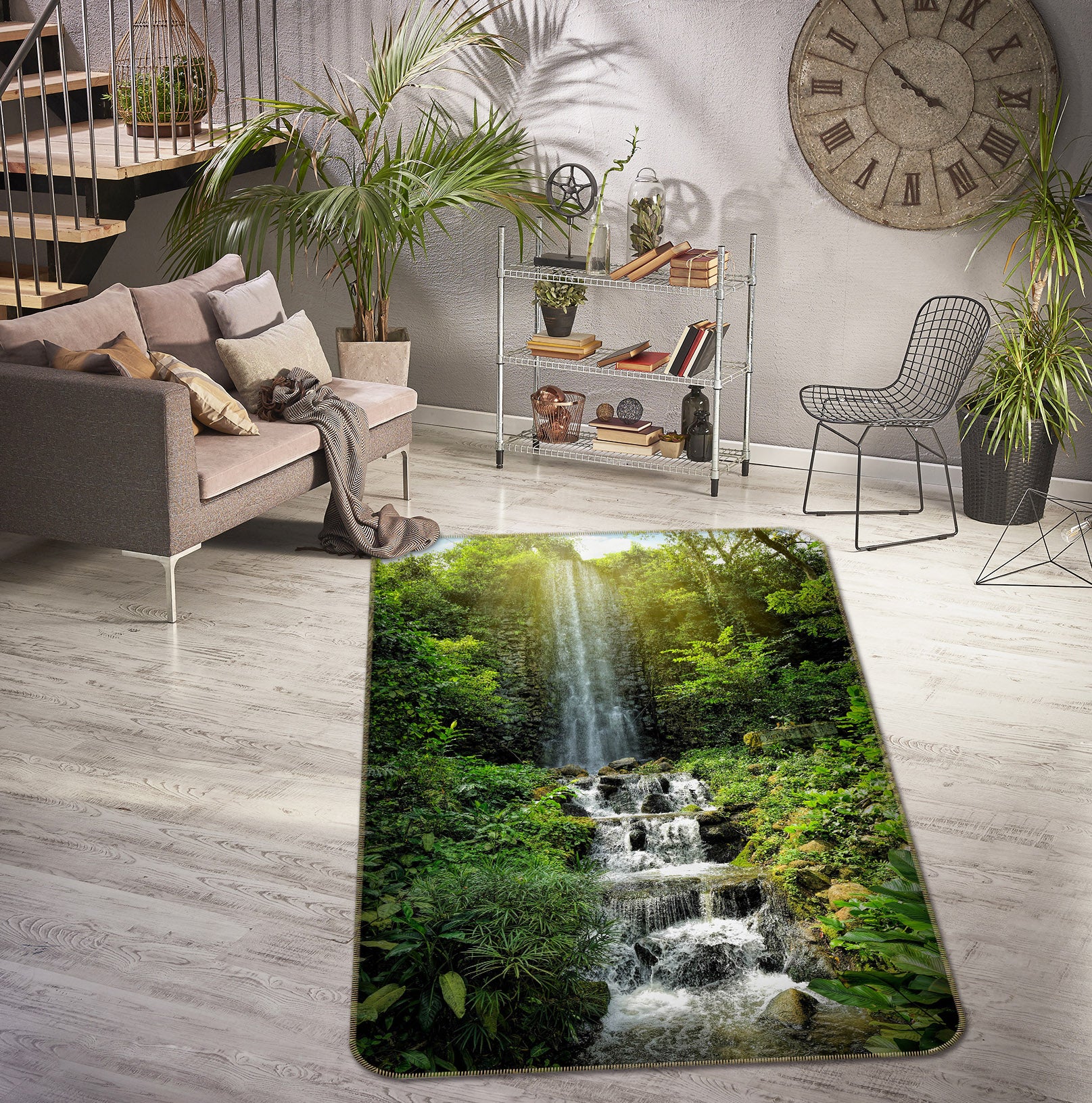 3D Mountain Stream 26171 Non Slip Rug Mat