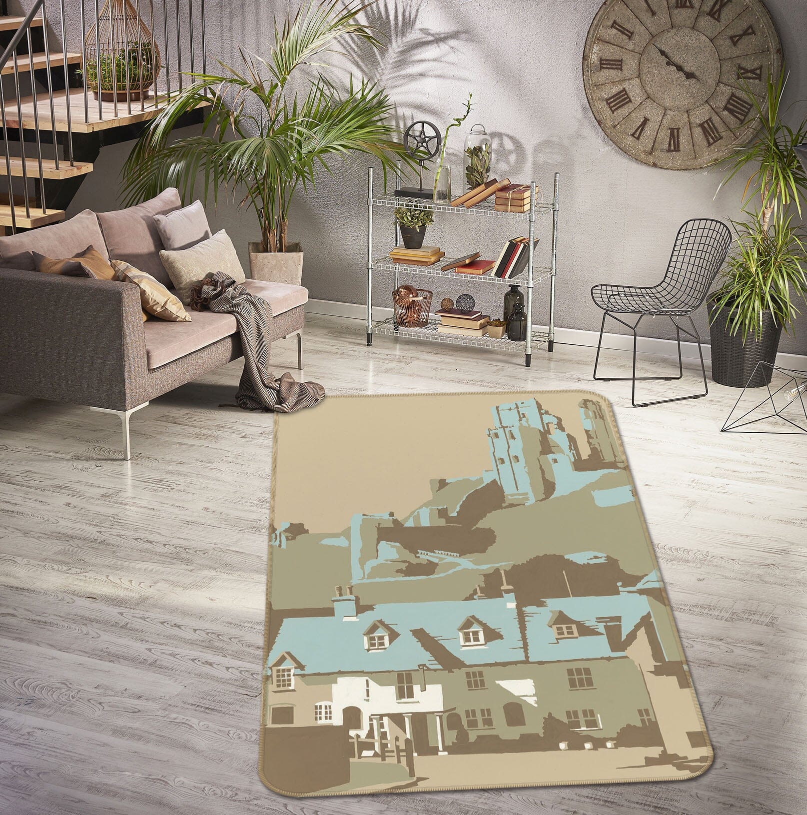 3D Corfe Castle 1112 Steve Read Rug Non Slip Rug Mat Mat AJ Creativity Home 