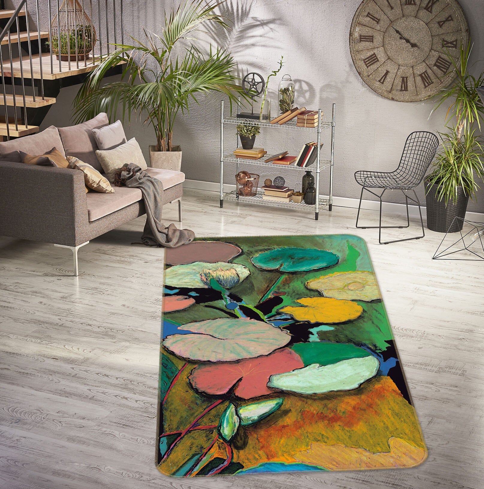 3D Painting Lotus Leaf 3042 Allan P. Friedlander Rug Non Slip Rug Mat Mat AJ Creativity Home 
