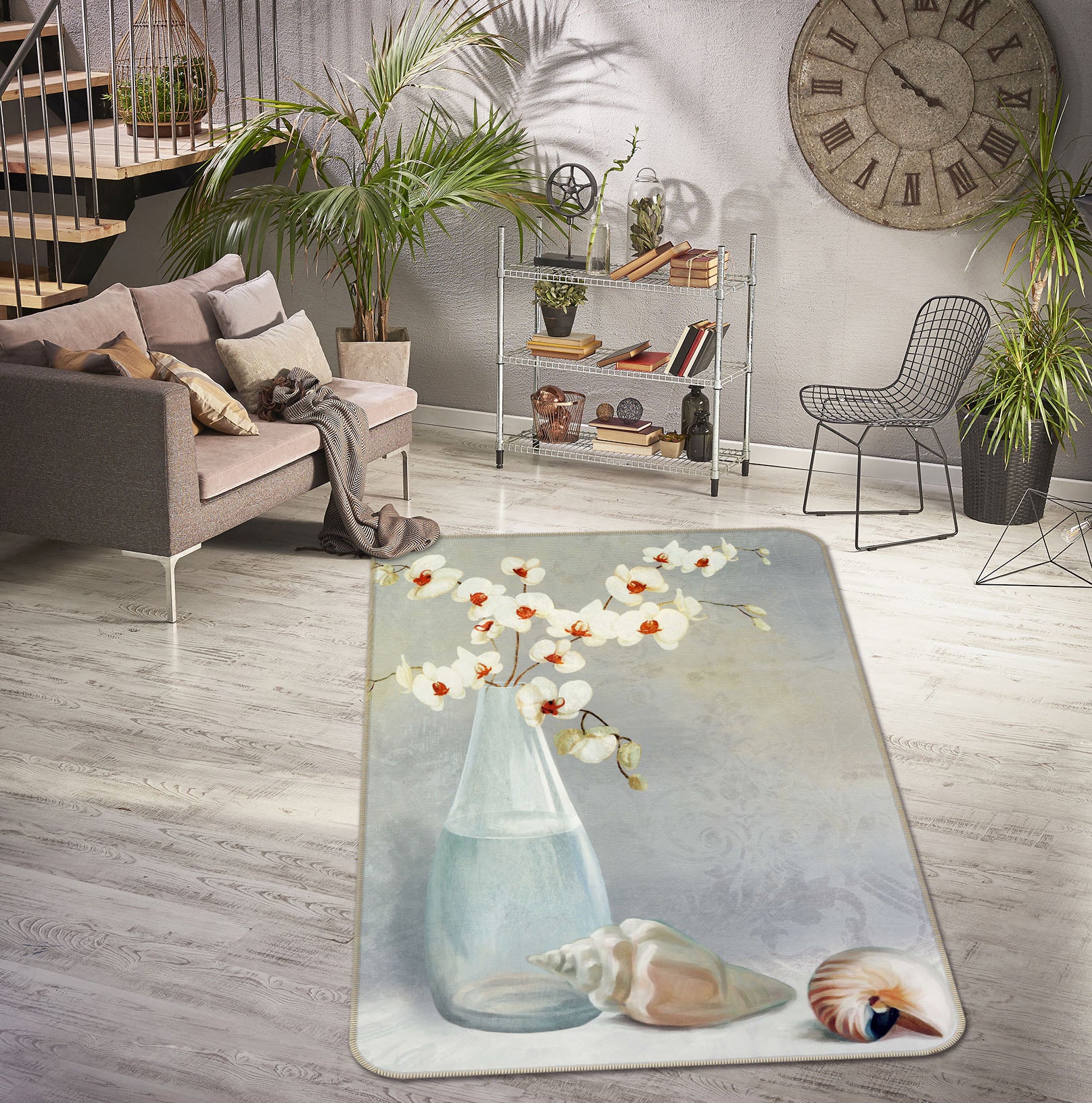 3D Vase Conch 33195 Non Slip Rug Mat