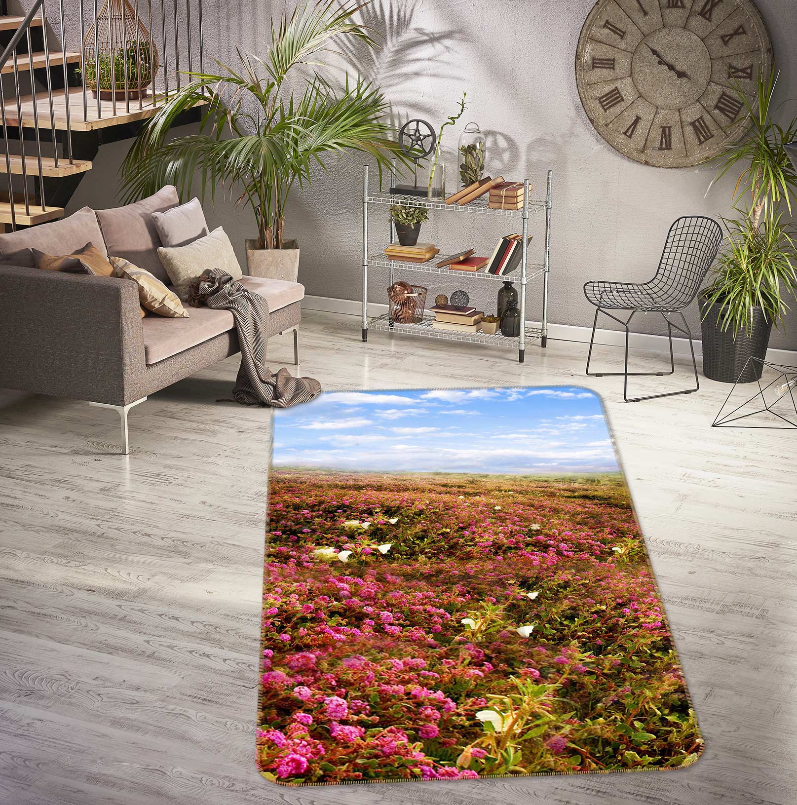 3D Flower Sea 76087 Non Slip Rug Mat