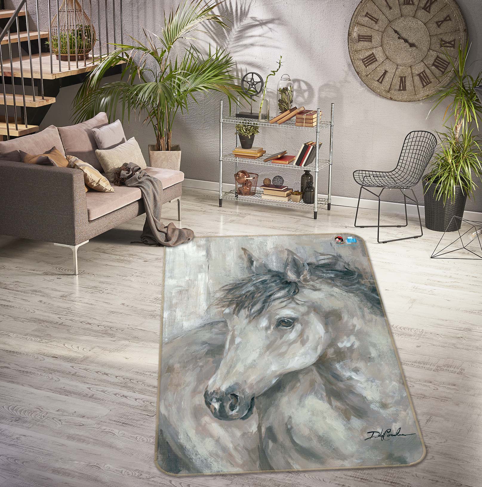 3D Horse Painting 1076 Debi Coules Rug Non Slip Rug Mat