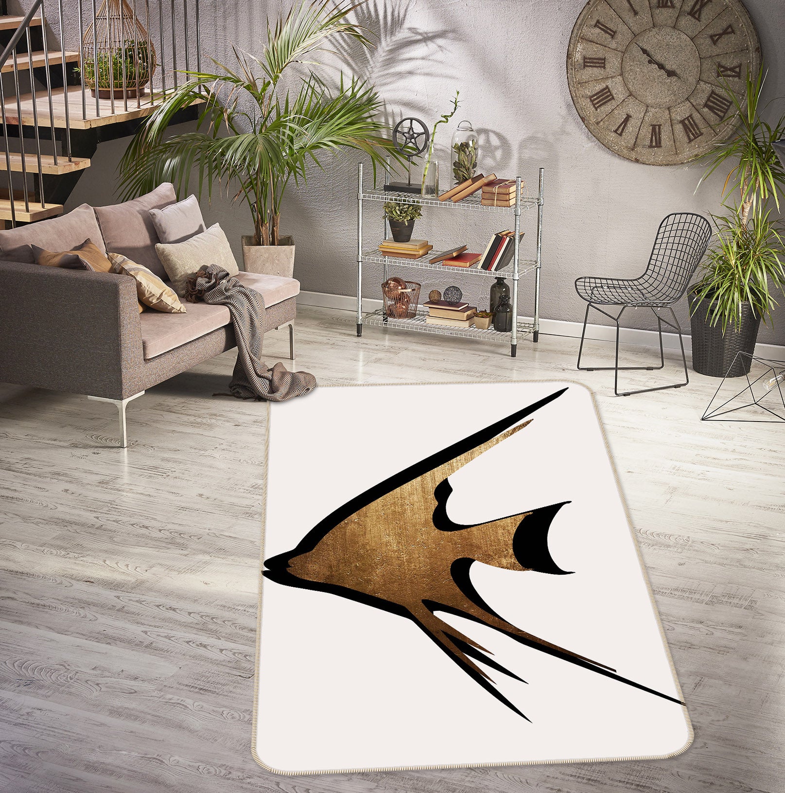 3D Gold Fish 1048 Boris Draschoff Rug Non Slip Rug Mat