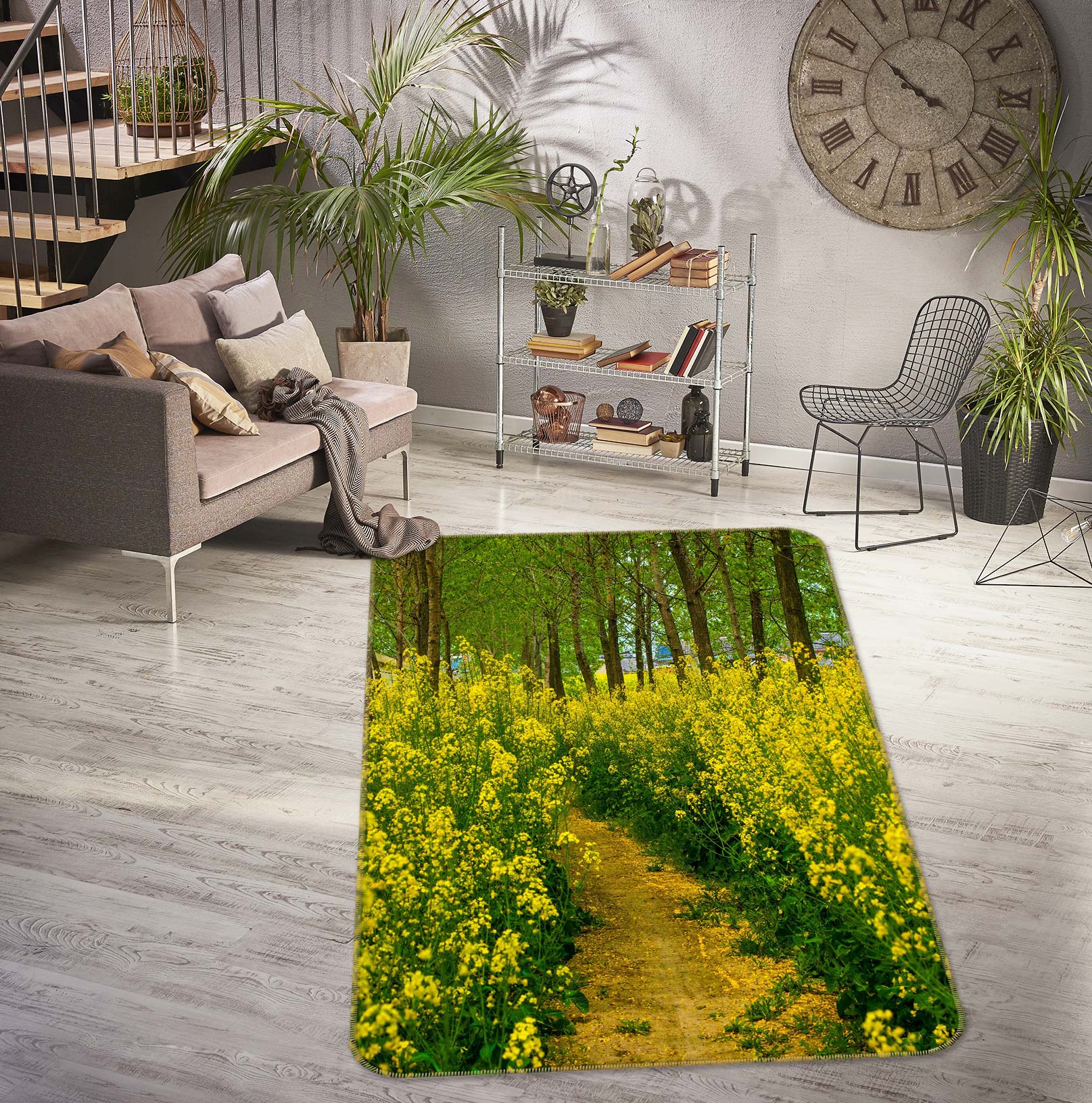 3D Rape Blossoms 27078 Non Slip Rug Mat