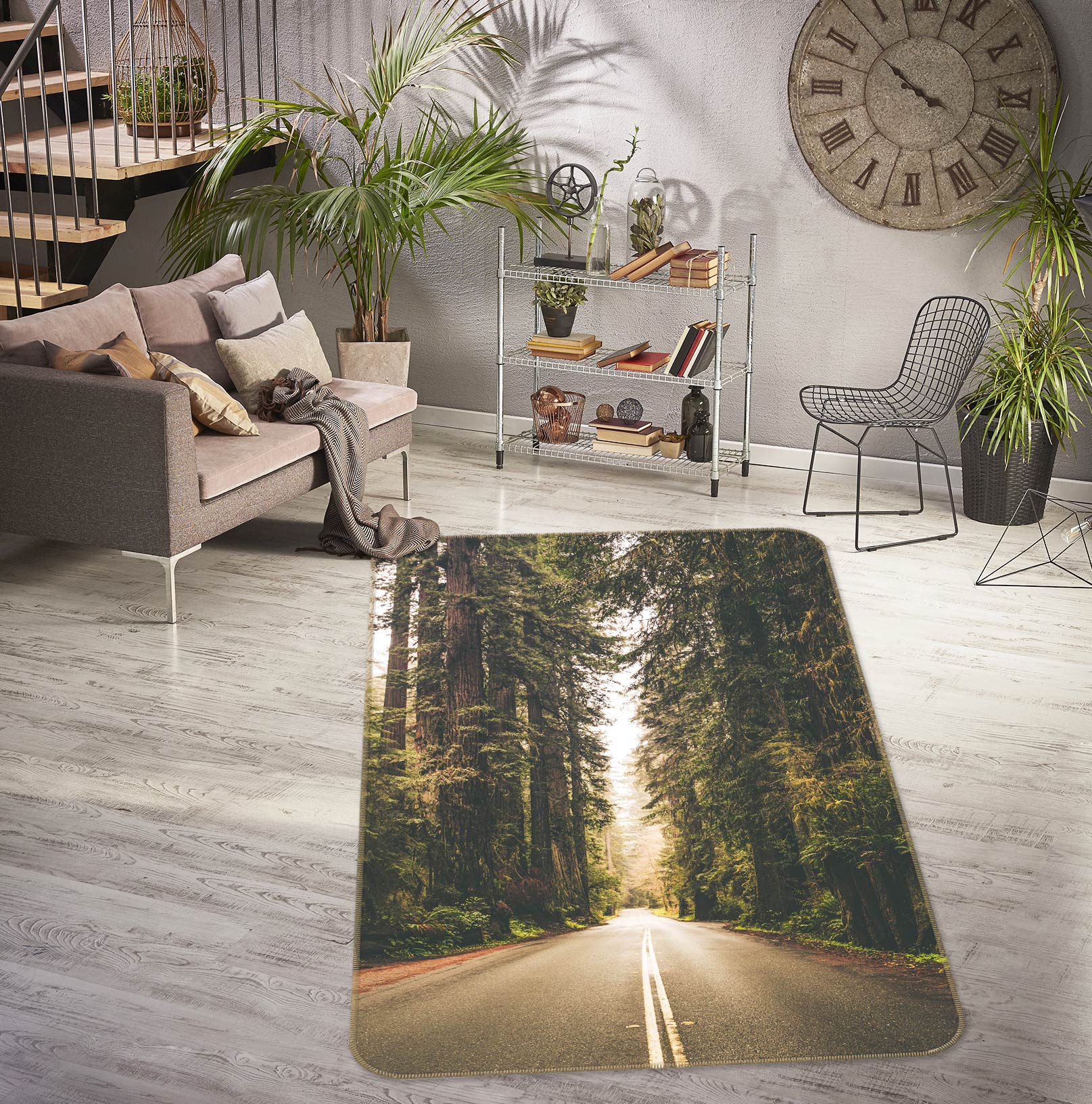 3D Forest Road 33068 Non Slip Rug Mat