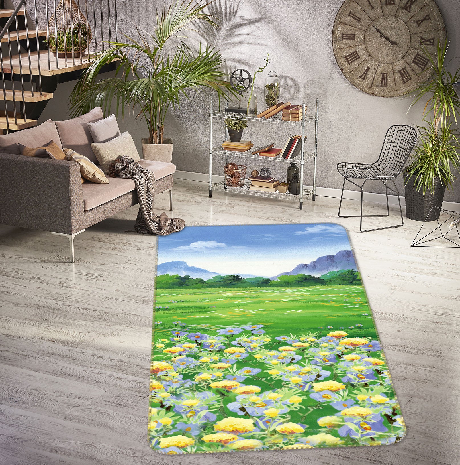 3D Flower Bush 76066 Non Slip Rug Mat