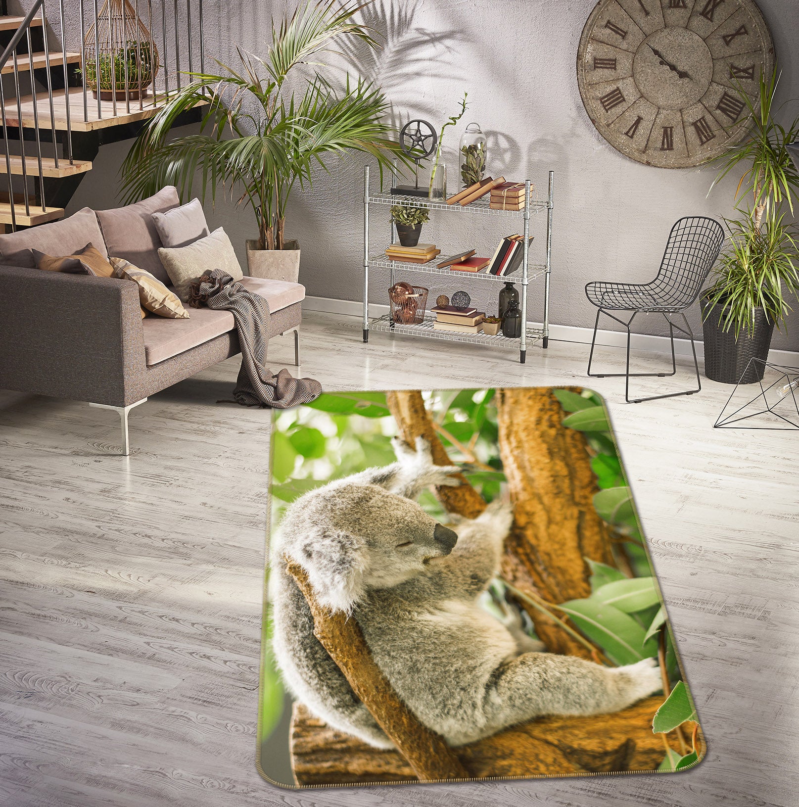 3D Koala Sleeping 181 Animal Non Slip Rug Mat