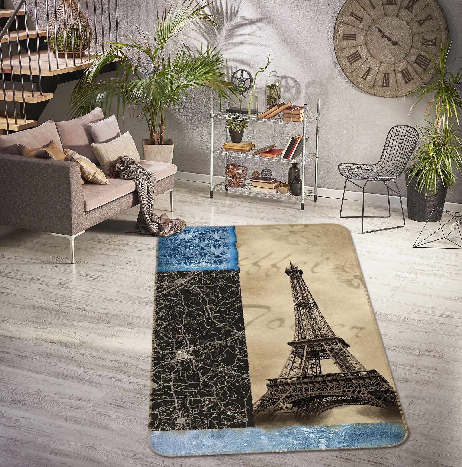 3D Iron Tower Building 32145 Non Slip Rug Mat