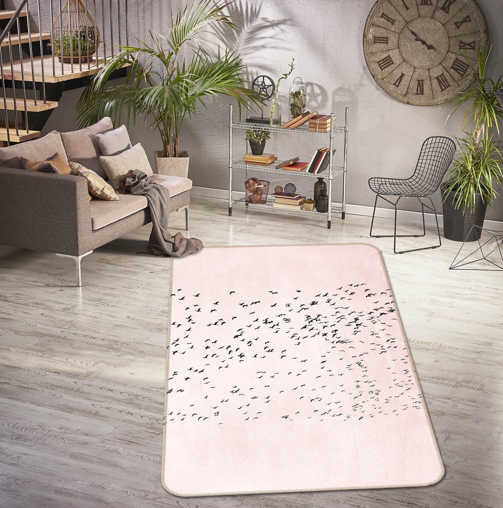 3D Flock Birds 84131 Boris Draschoff Rug Non Slip Rug Mat