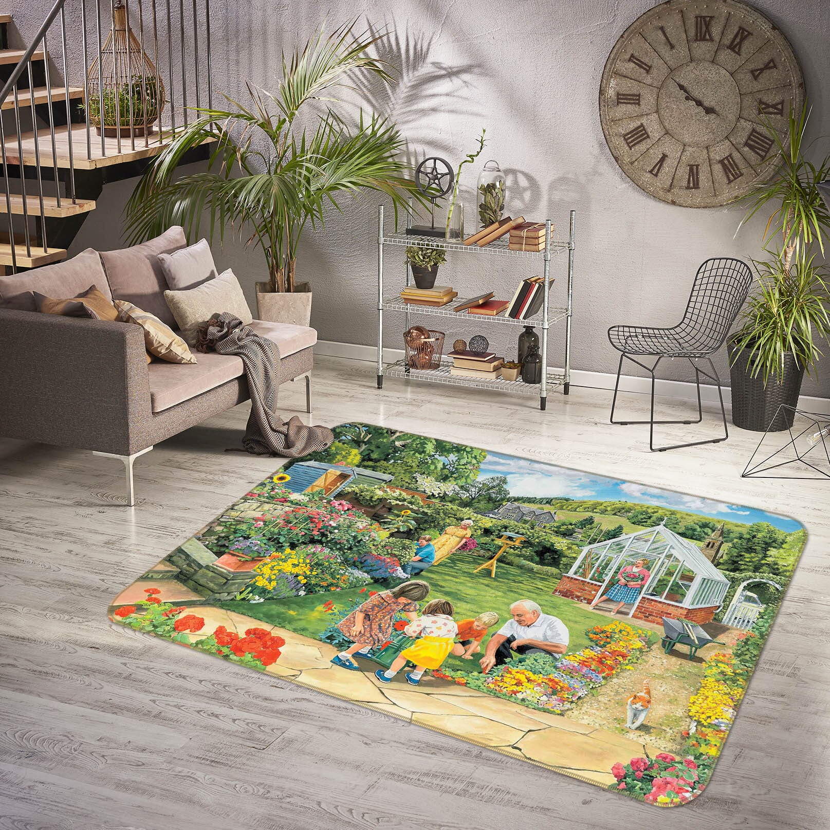 3D Gardening With Grandad 1075 Trevor Mitchell Rug Non Slip Rug Mat Mat AJ Creativity Home 
