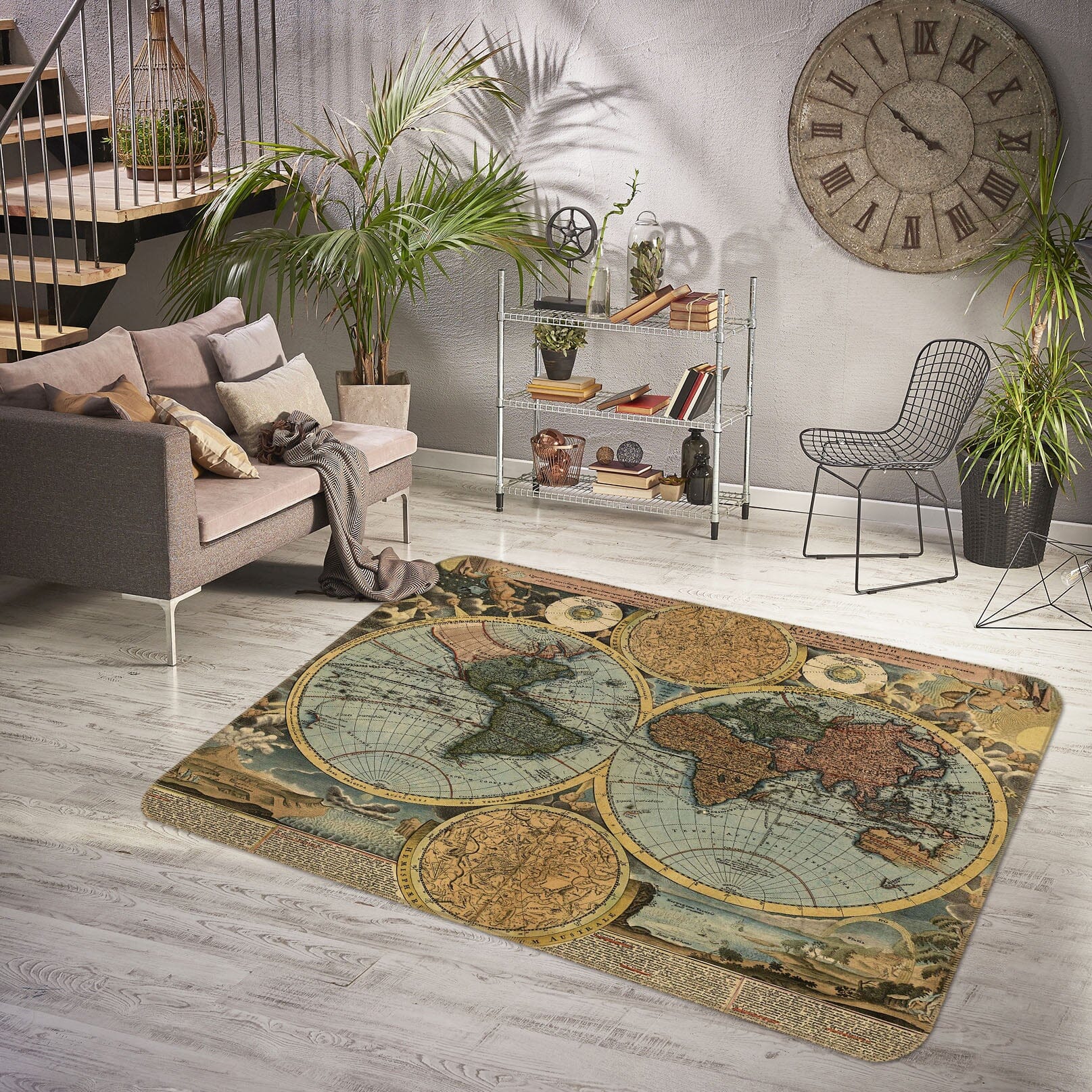 3D Yellow Globe 210 World Map Non Slip Rug Mat Mat AJ Creativity Home 