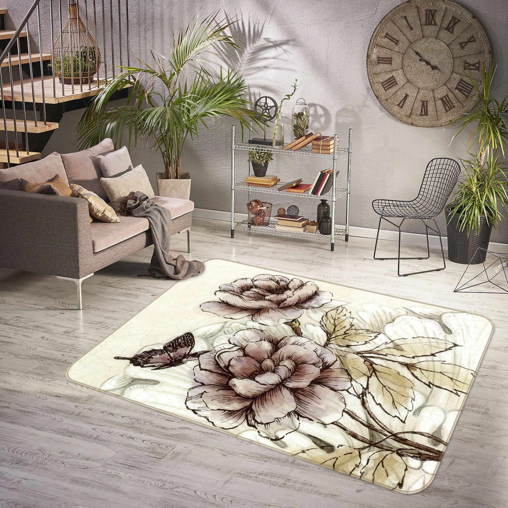3D Flowers 32041 Non Slip Rug Mat