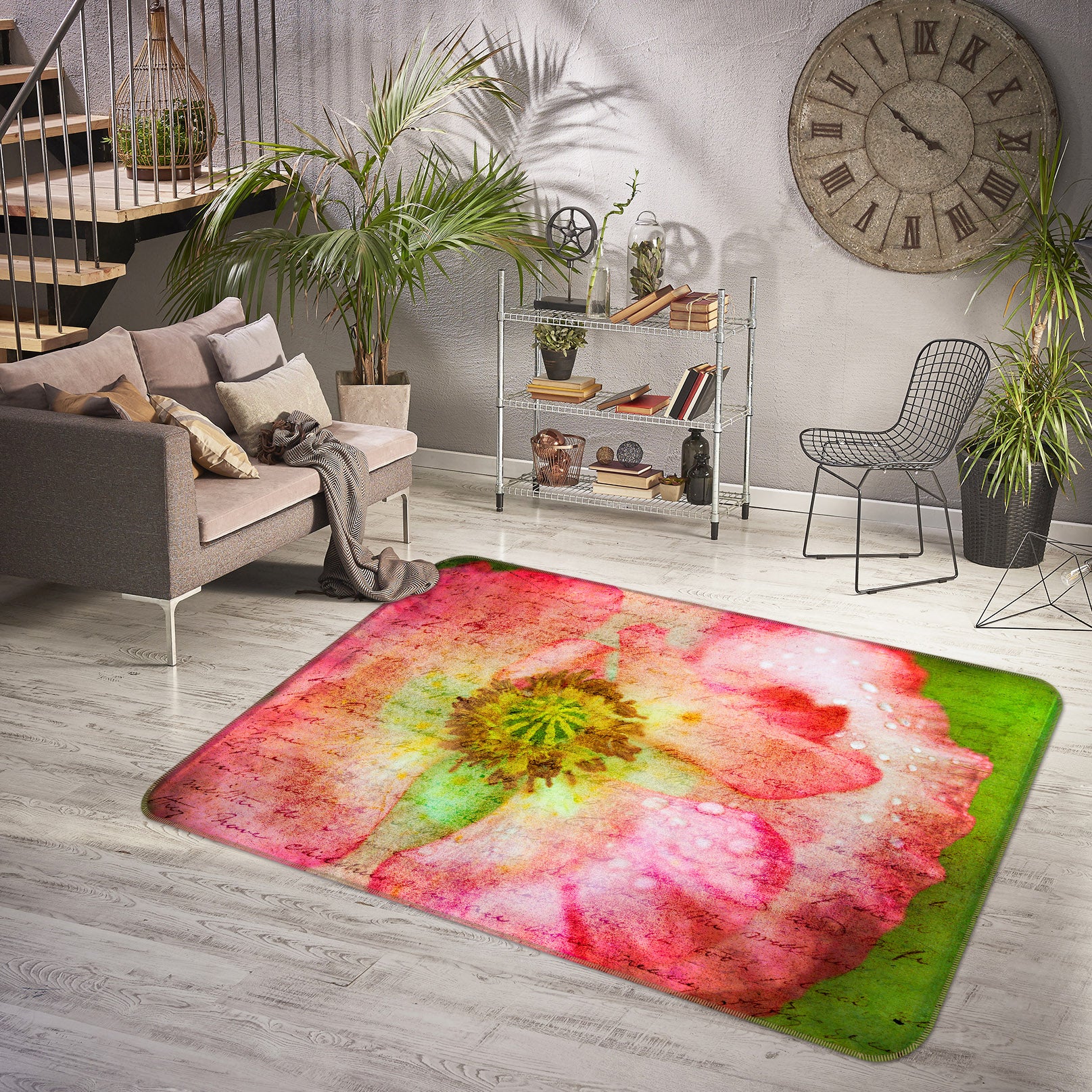 3D Flowers 83251 Assaf Frank Rug Non Slip Rug Mat