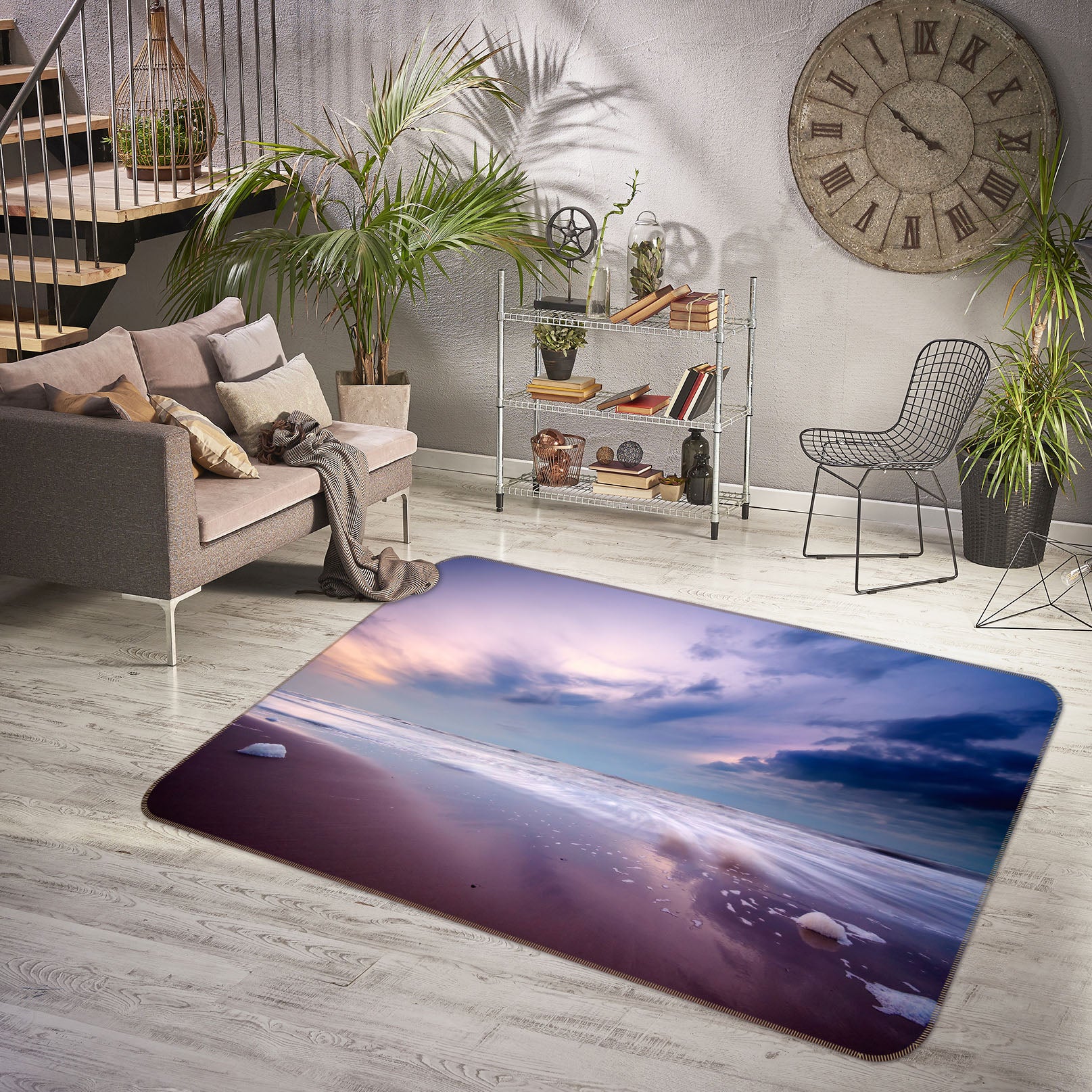 3D Seaside Cloud 31199 Non Slip Rug Mat