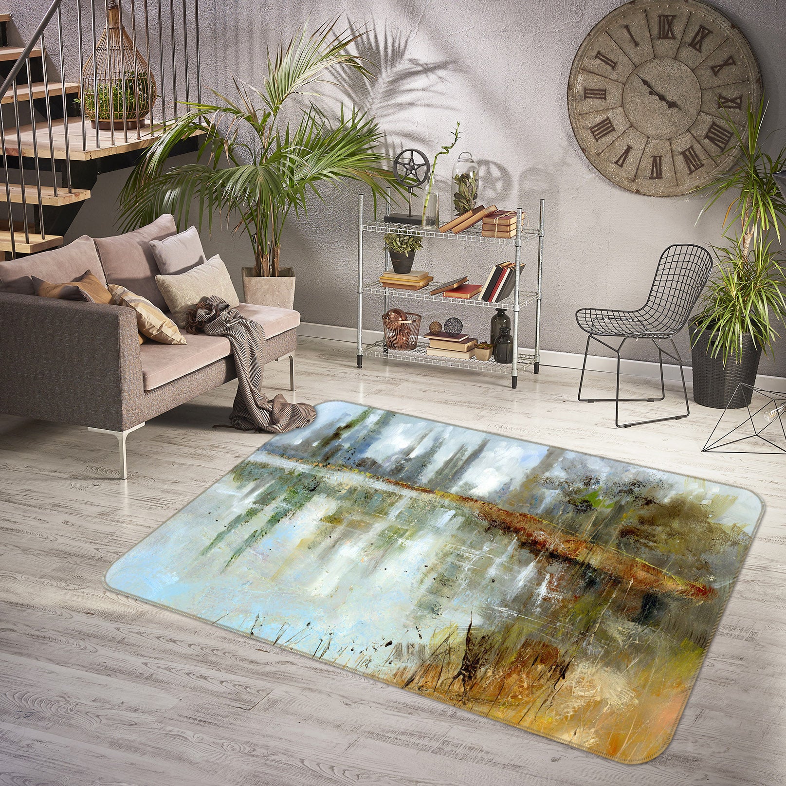 3D Ink Tree Reflection 84122 Anne Farrall Doyle Rug Non Slip Rug Mat