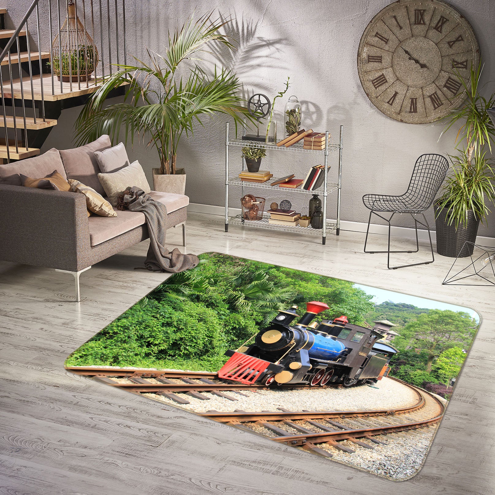3D Train Track 38235 Vehicle Non Slip Rug Mat