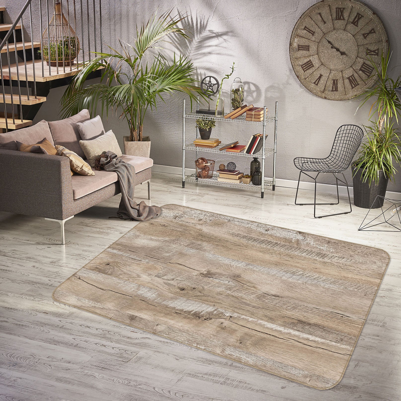 3D Wood Texture 31010 Non Slip Rug Mat