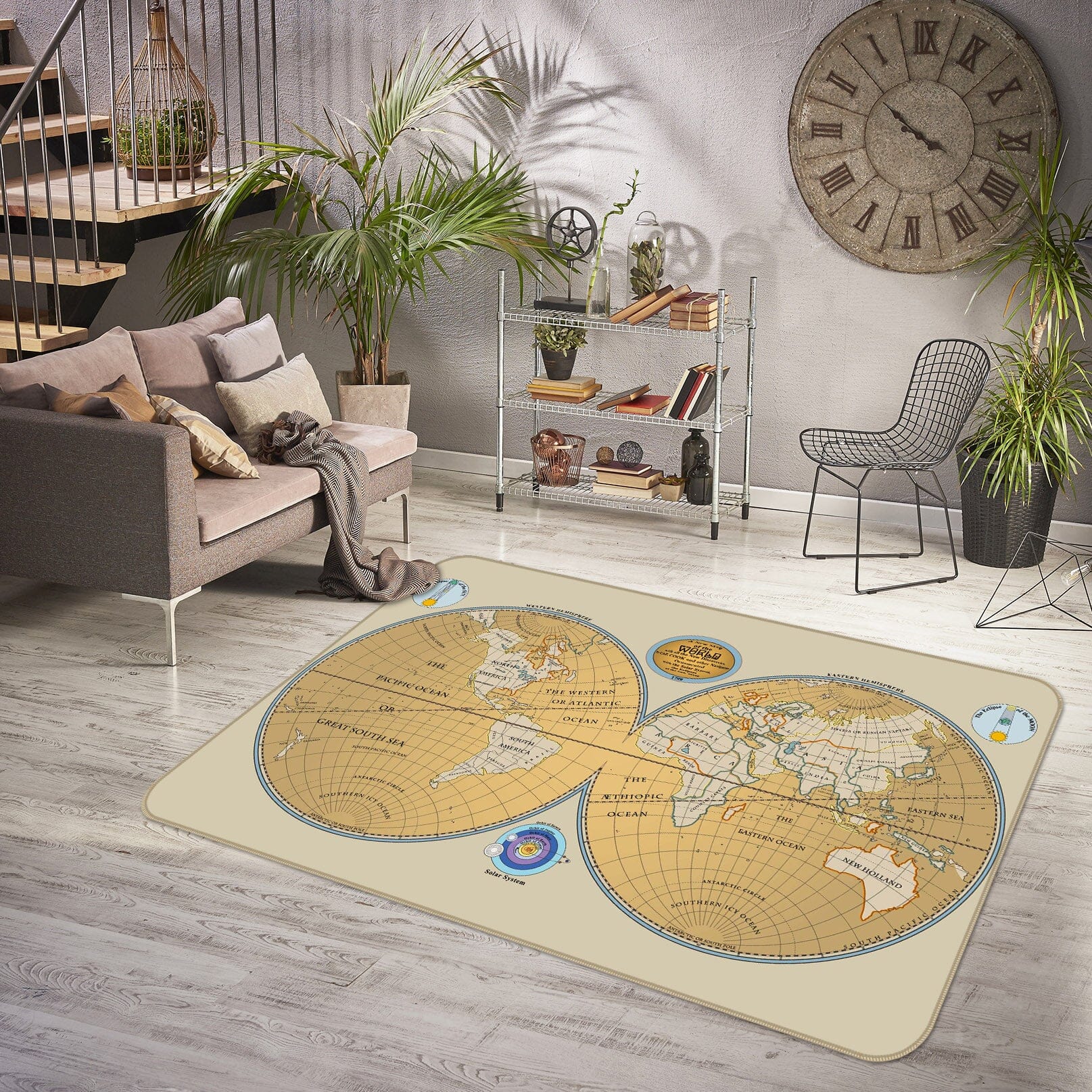 3D Yellow Circle 248 World Map Non Slip Rug Mat Mat AJ Creativity Home 