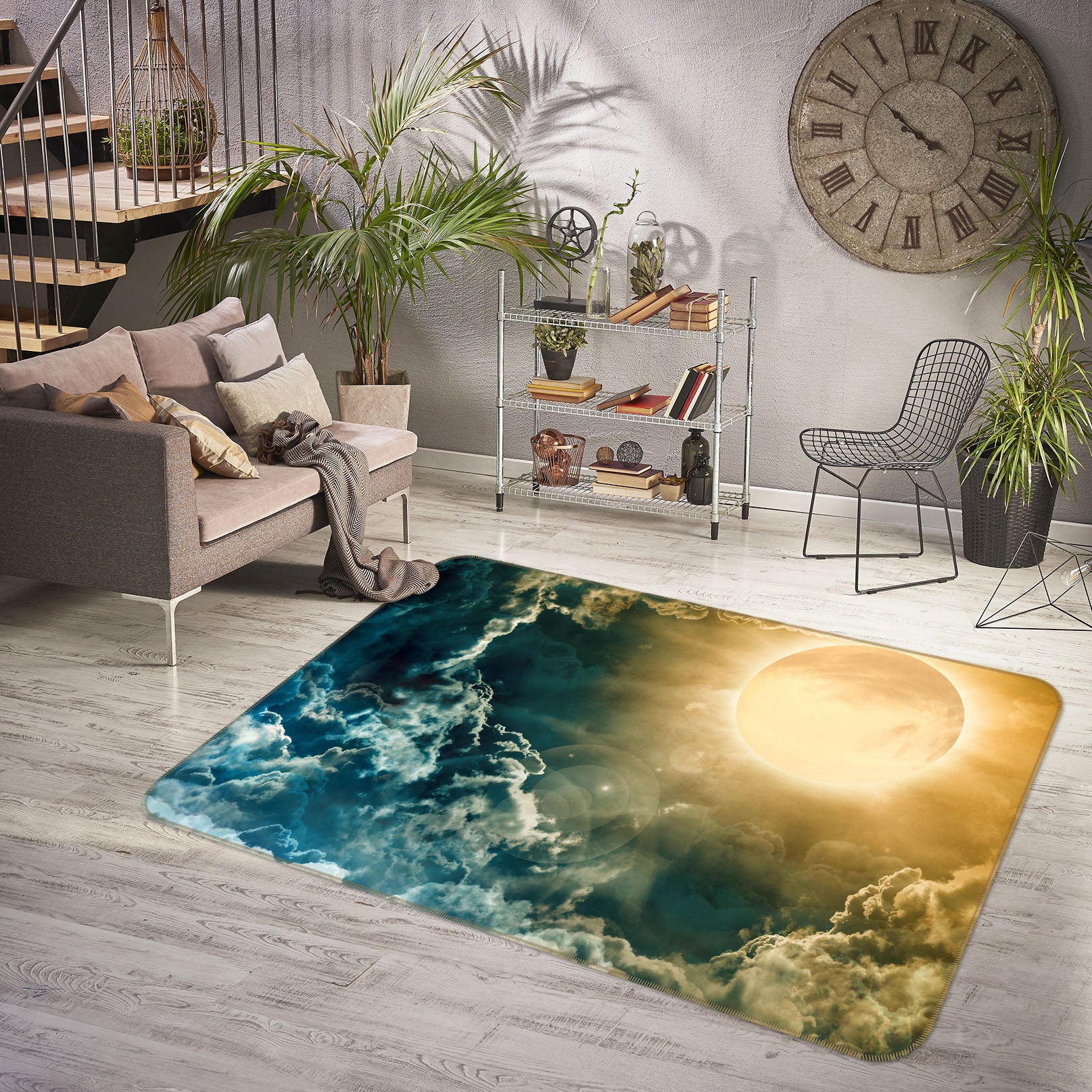 3D Cloud Sun 31171 Non Slip Rug Mat