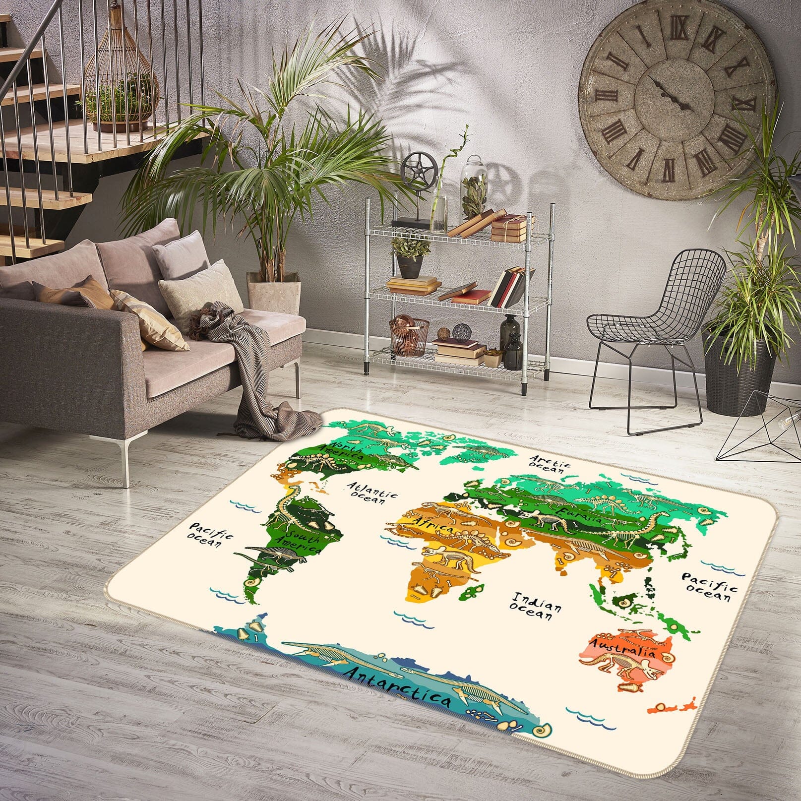 3D World Territory 280 World Map Non Slip Rug Mat Mat AJ Creativity Home 