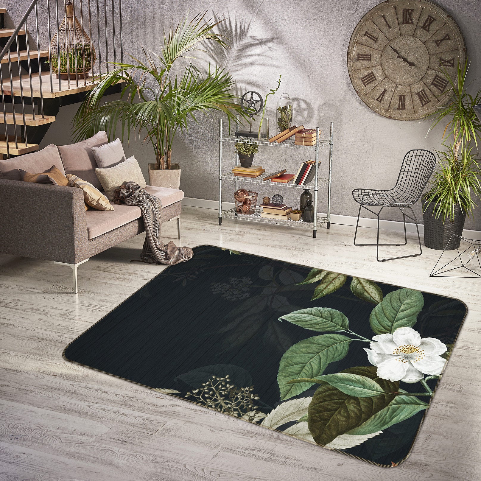 3D Flowers 77039 Non Slip Rug Mat
