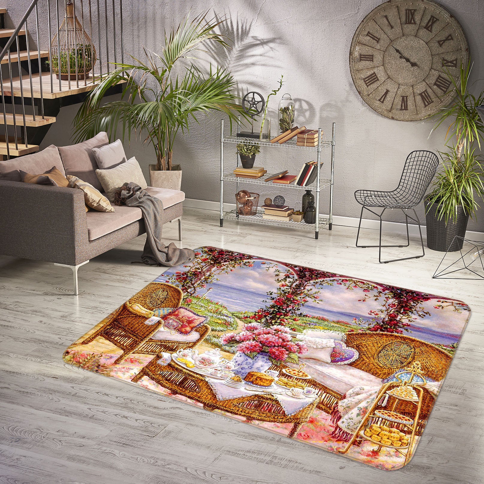 3D Vase Tables Chairs 33159 Non Slip Rug Mat