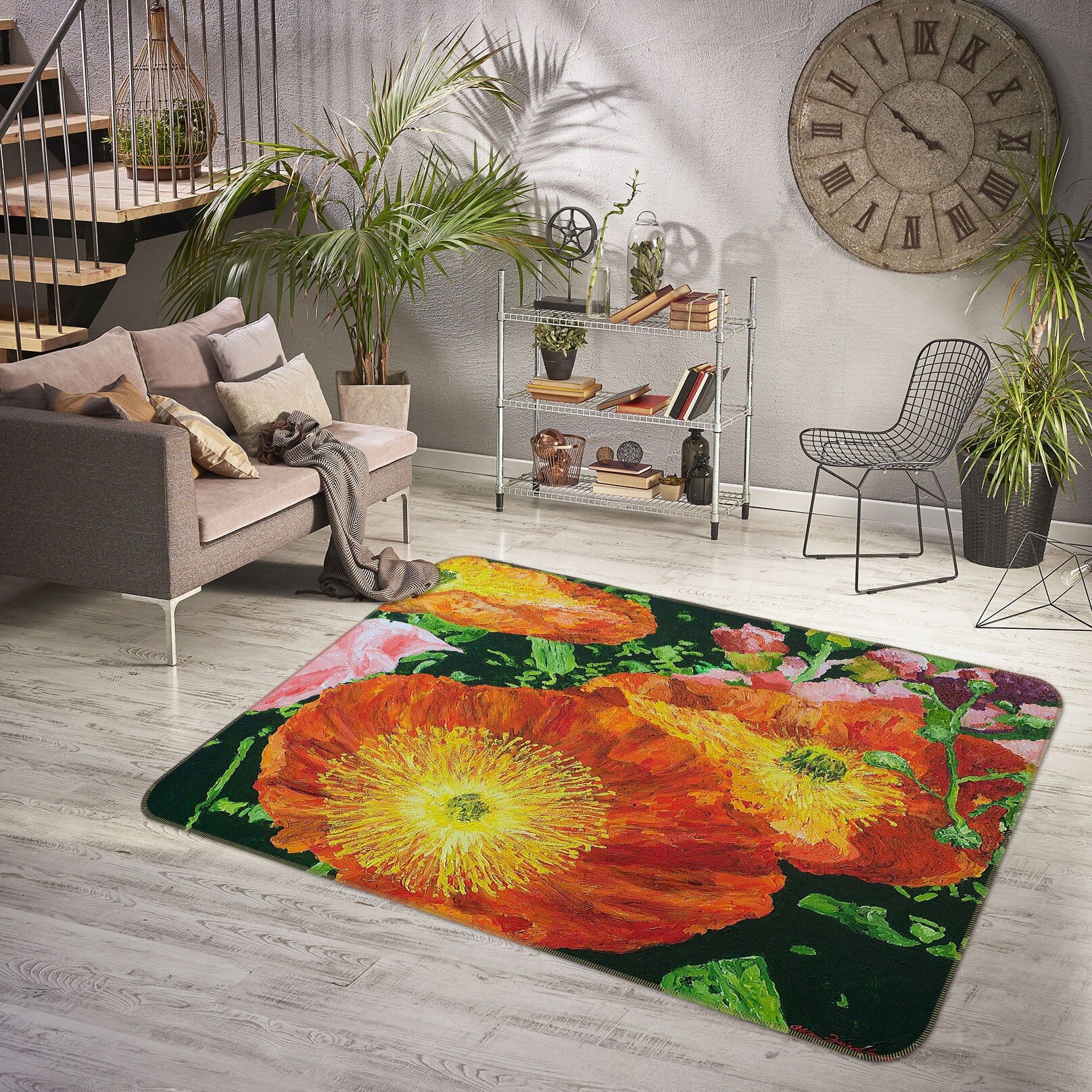 3D Yellow Flower 1038 Allan P. Friedlander Rug Non Slip Rug Mat Mat AJ Creativity Home 
