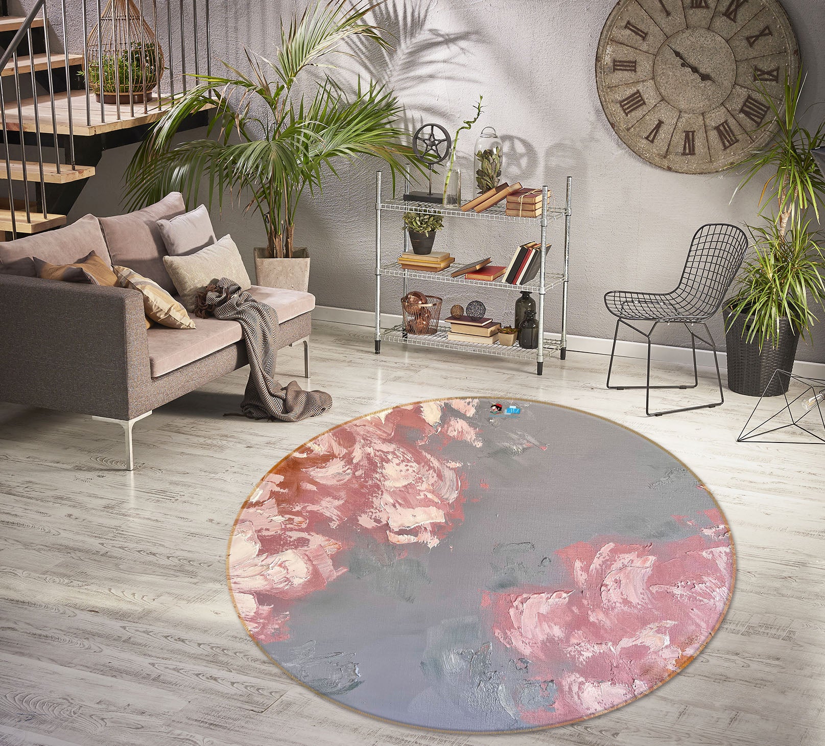 3D Art Graffiti 3885 Skromova Marina Rug Round Non Slip Rug Mat