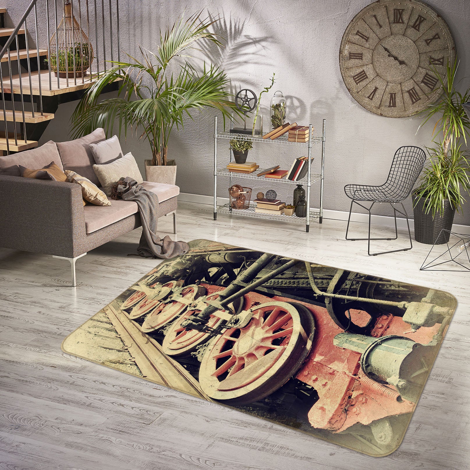 3D Train Tires 68100 Vehicle Non Slip Rug Mat